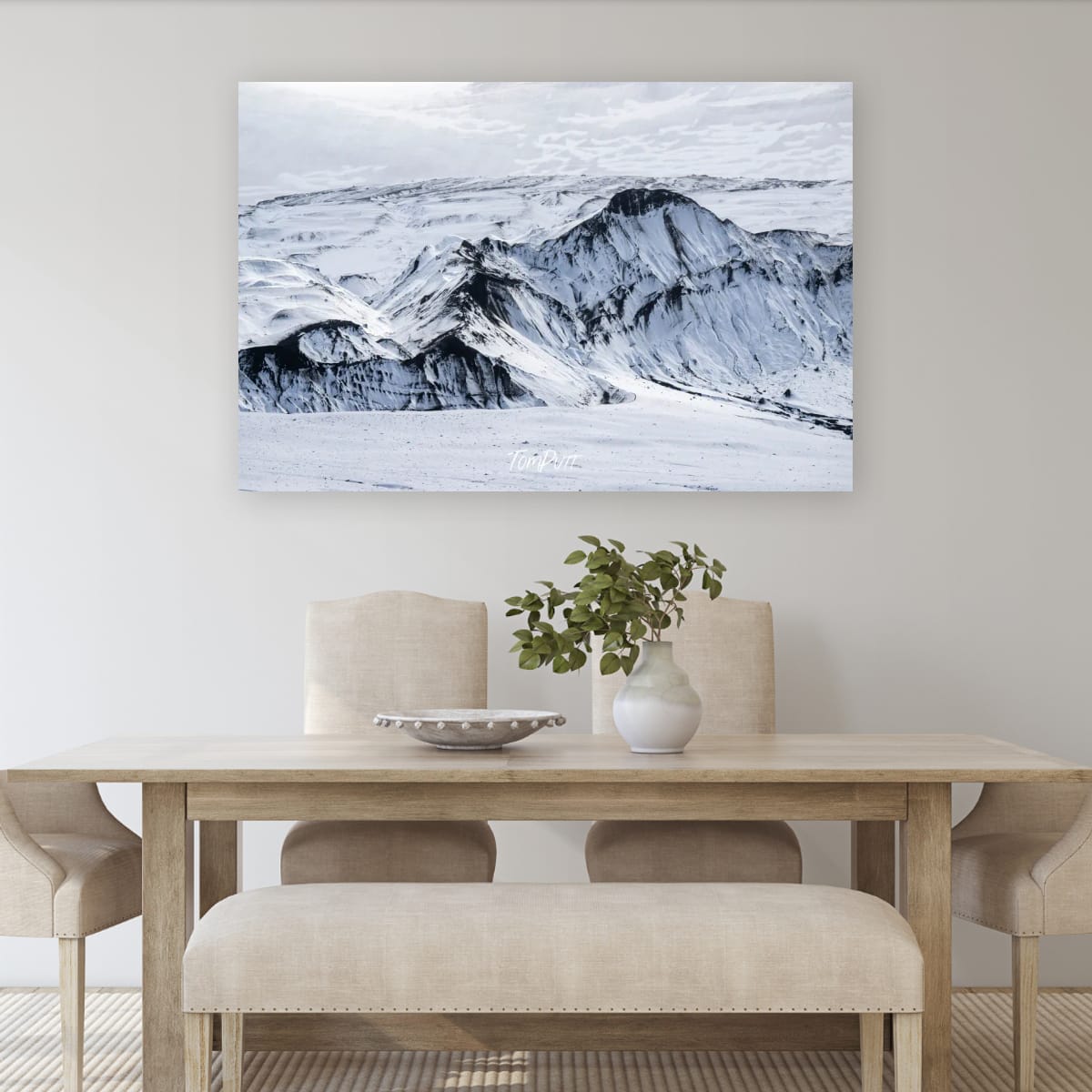 Snow-covered Deception Island, Antarctica