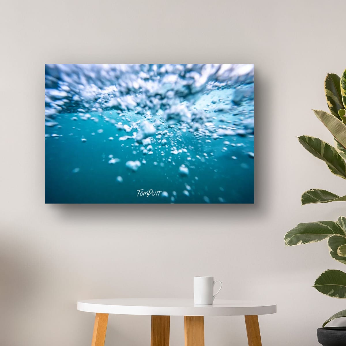 ARTWORK INSTOCK - Bubbles, Mornington Peninsula 150 x 100cms Canvas White Frame