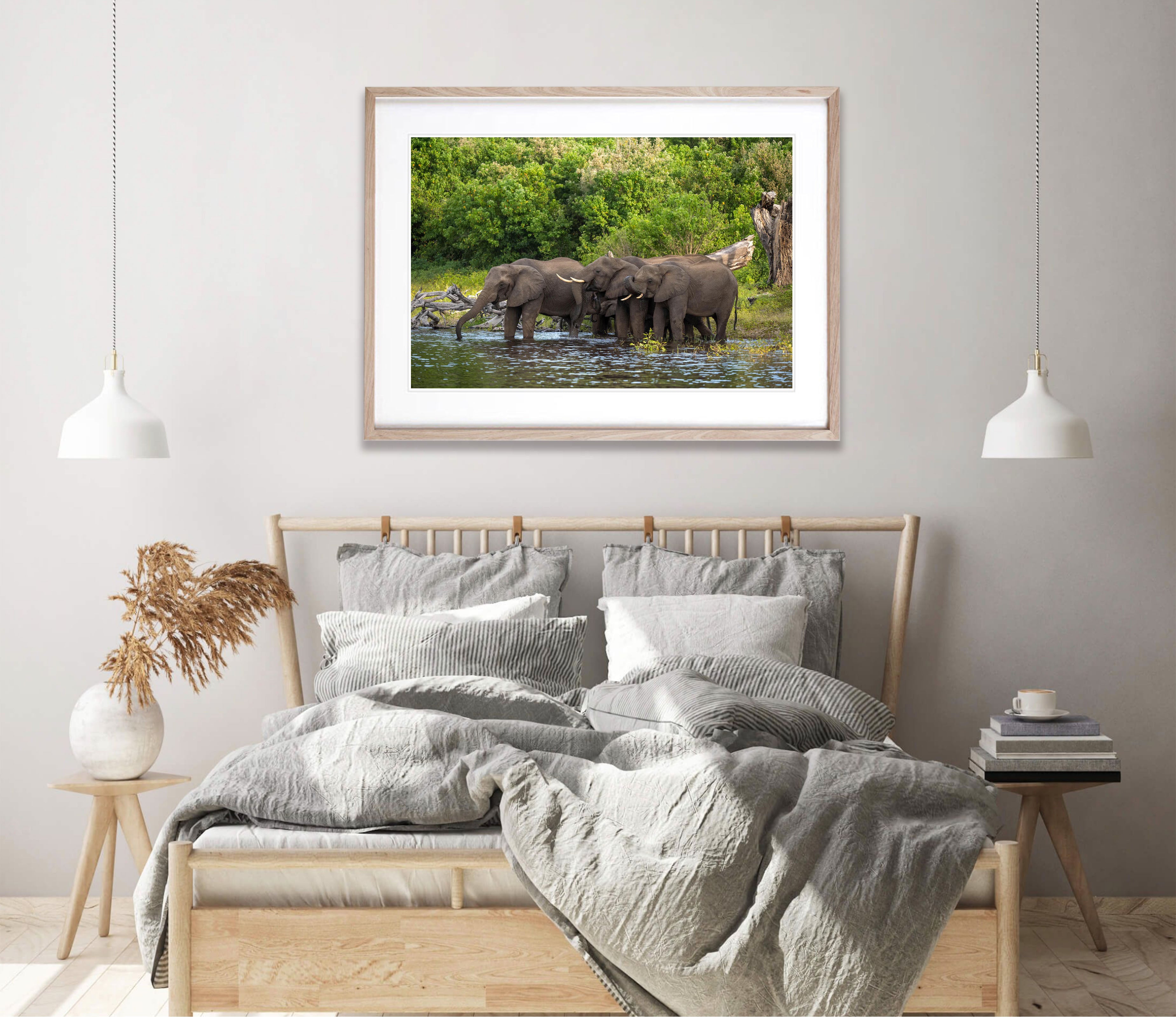Elephants Drinking, Chobe River, Botswana
