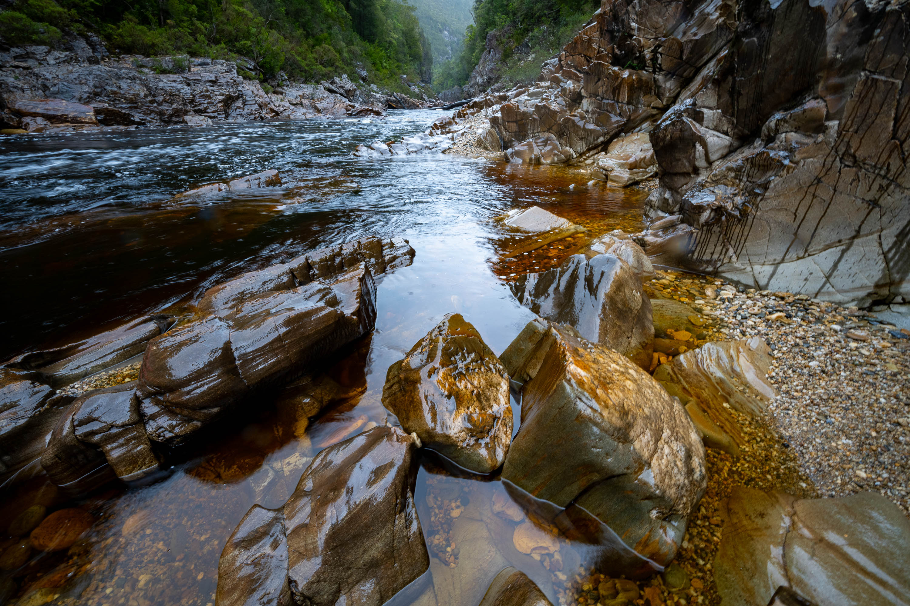 Polished Rocks, The Franklin River, Tasmania