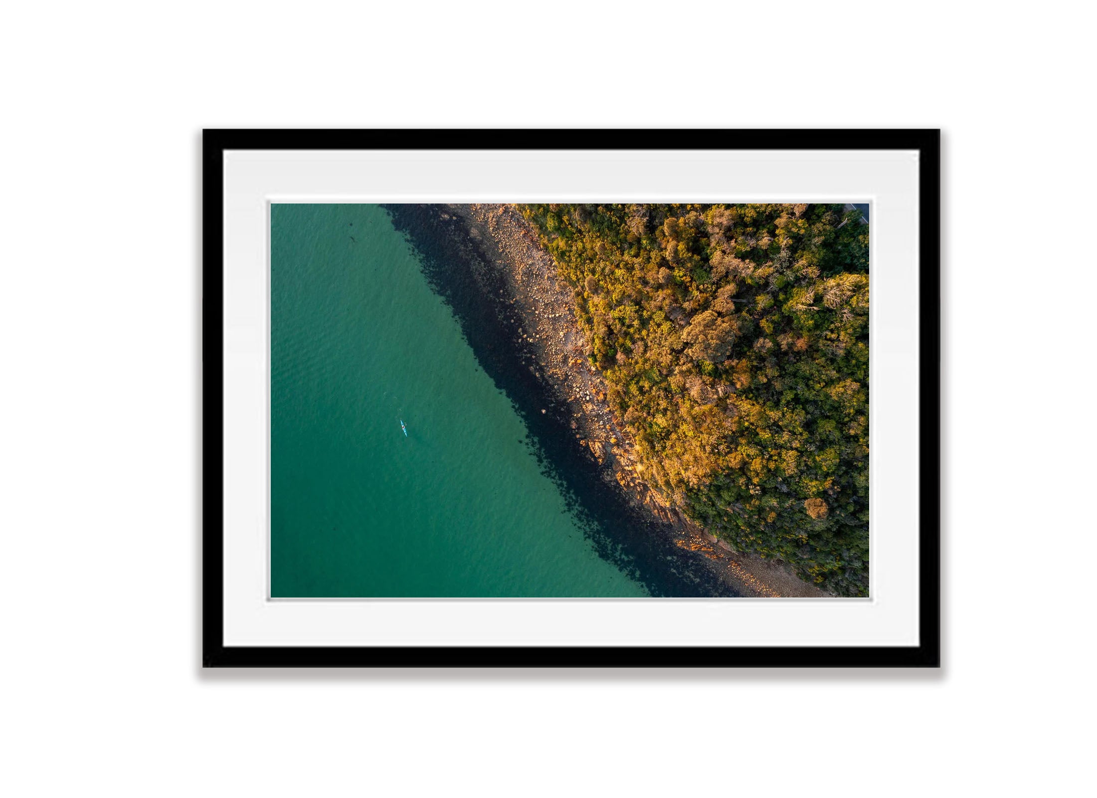 Kayaker from above near Martha Point