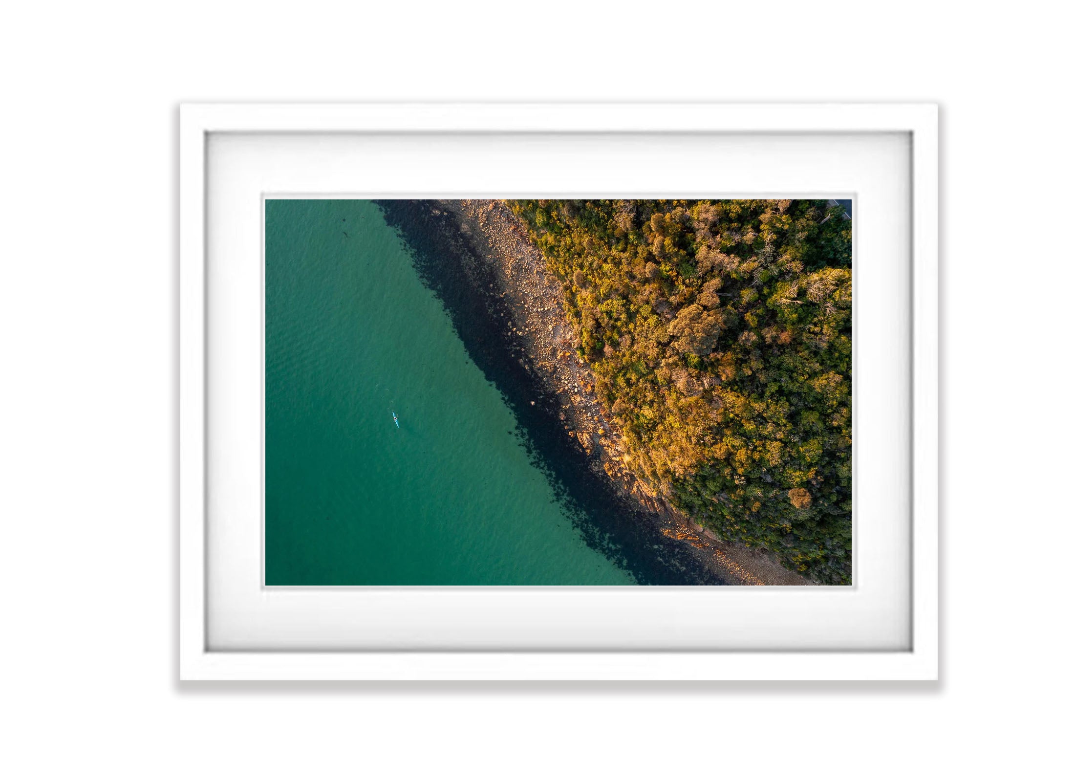 Kayaker from above near Martha Point