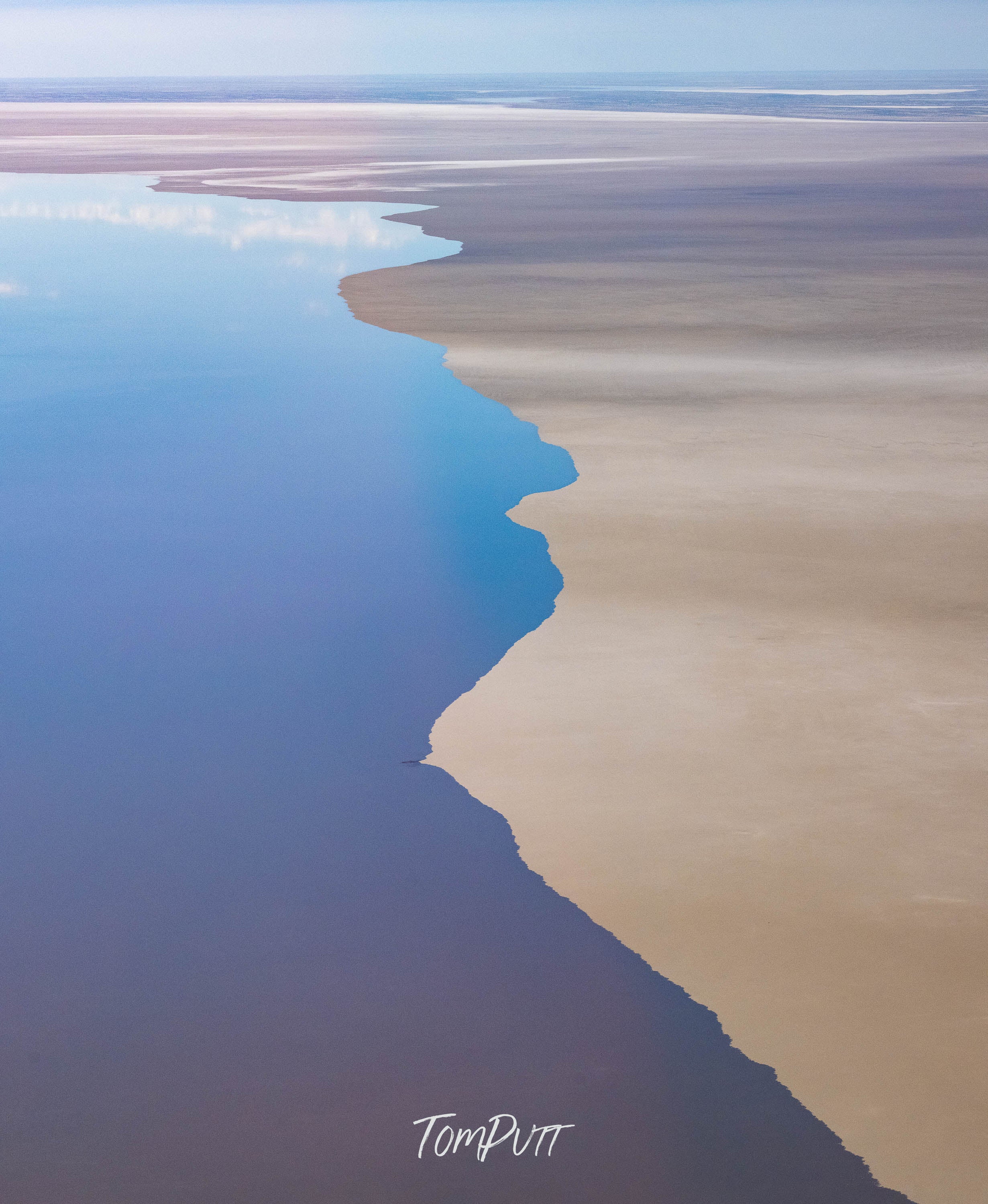 Mirrored Shoreline, Lake Eyre, SA