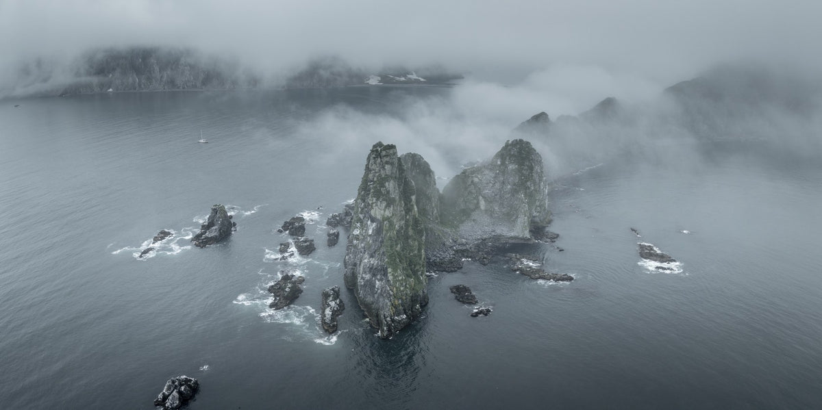 Stone Columns in the Mist