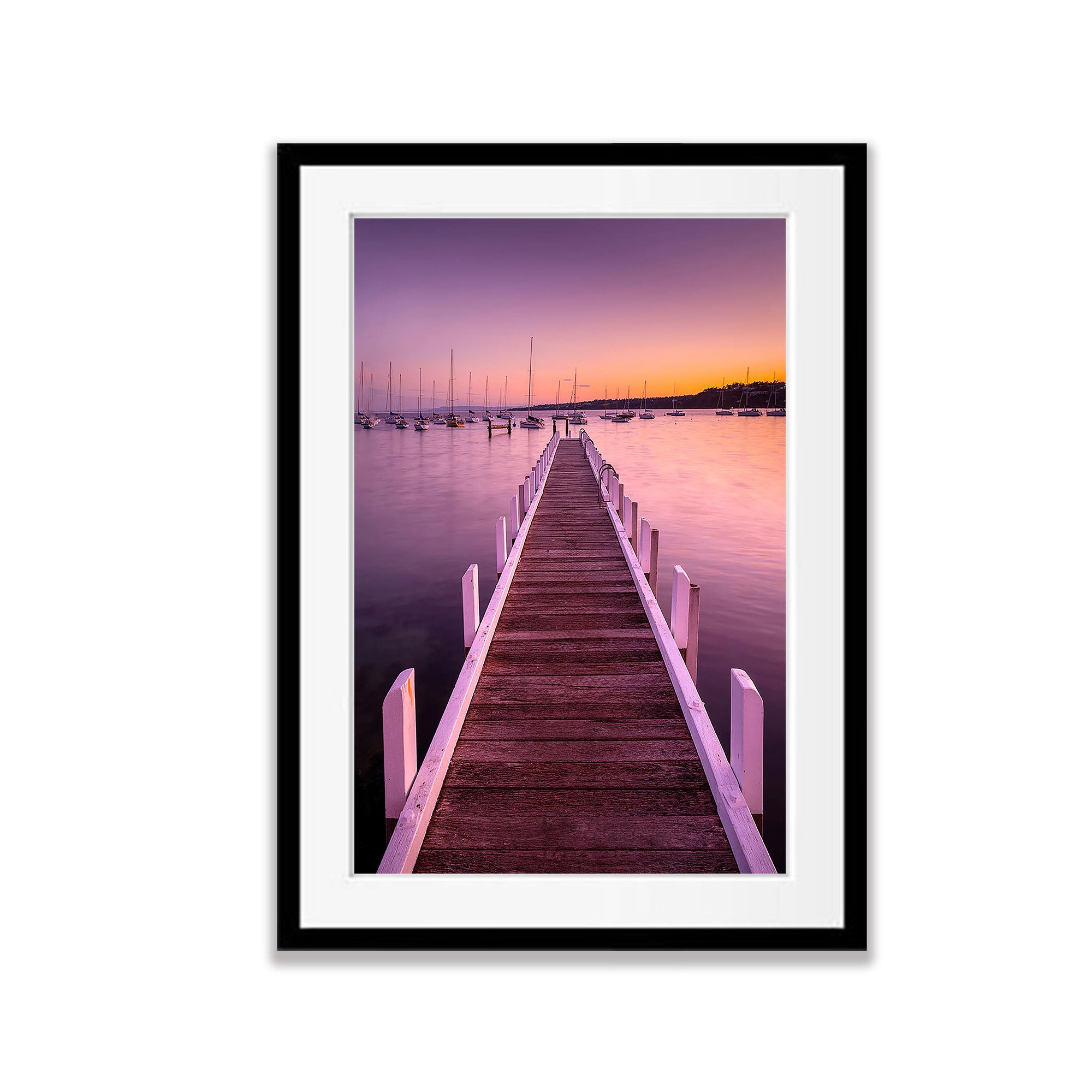 ARTWORK INSTOCK - Scarlet Sunrise, Mornington 150 x 100cms Canvas Raw Oak Frame