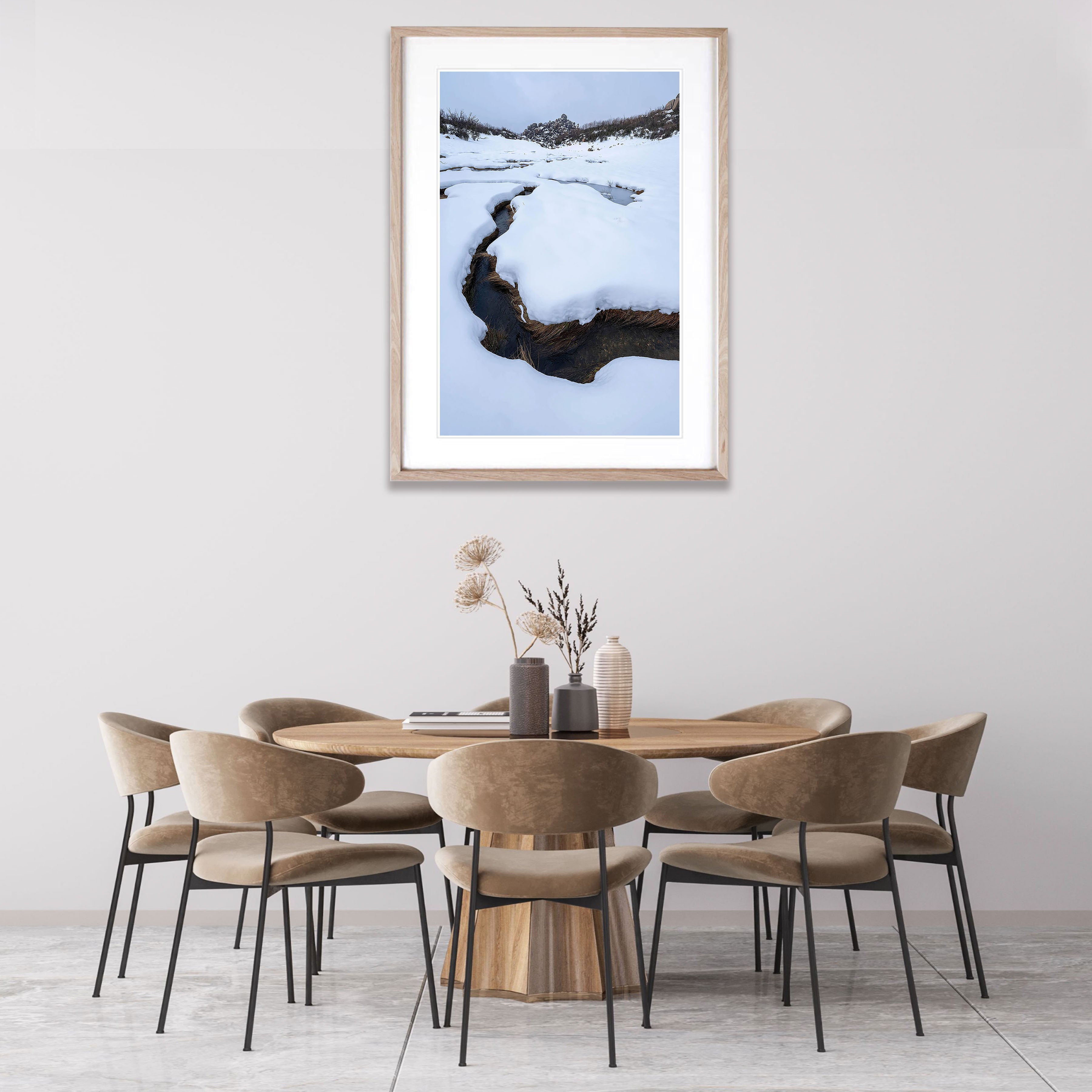 ARTWORK INSTOCK -  The Creek, Mount Buffalo, Victoria - Canvas Raw Oak Framed Print 150 x 100cms