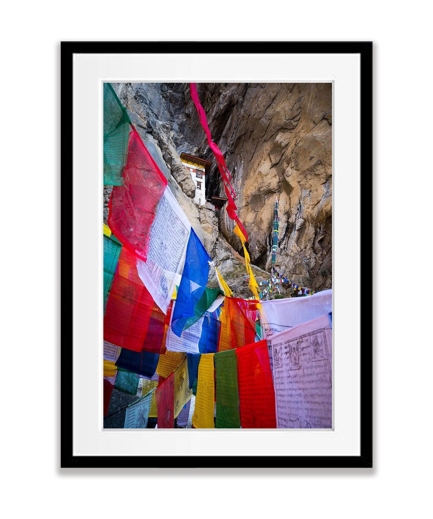 Bhutan Temple and Prayer Flags