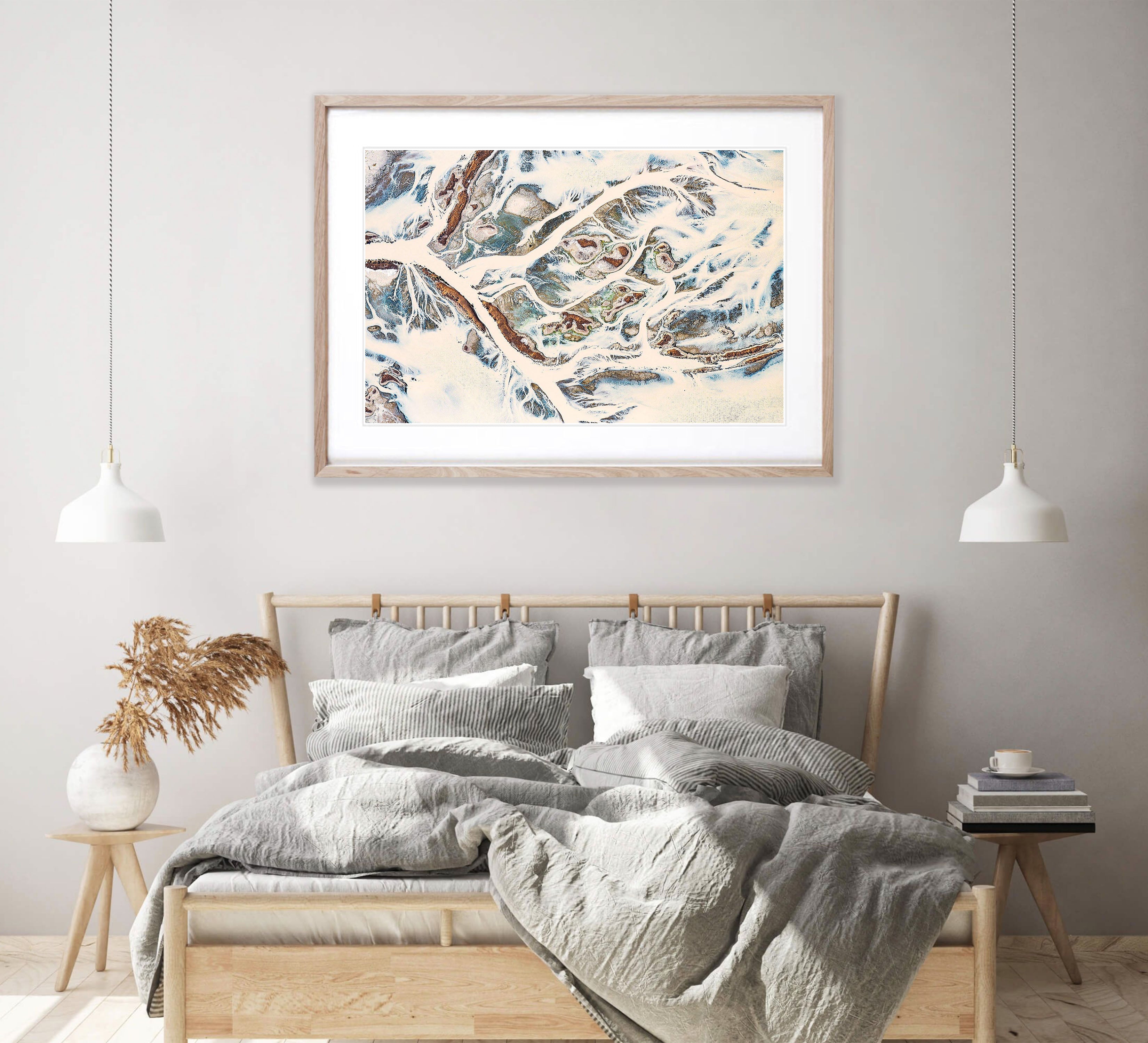 ARTWORK INSTOCK -  Desert Rains - Available 150 x 120cms Raw Oak Framed Print in the gallery TODAY!