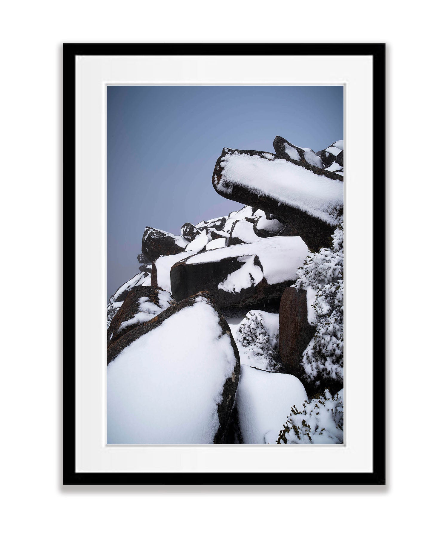Dolomite Pillars in snow, Mount Wellington, Tasmania