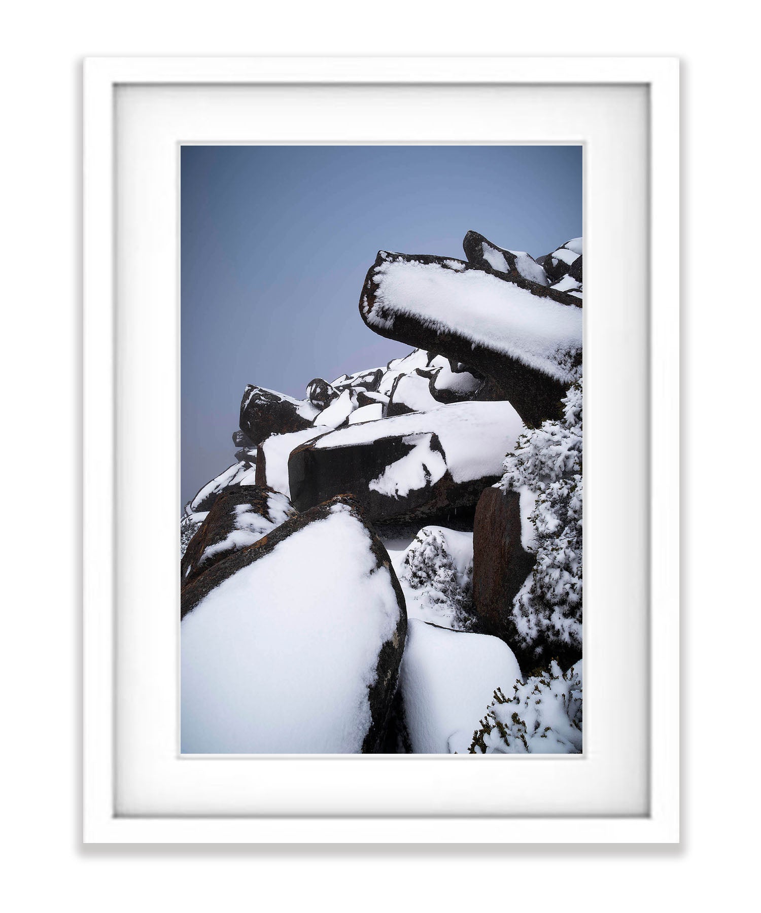 Dolomite Pillars in snow, Mount Wellington, Tasmania