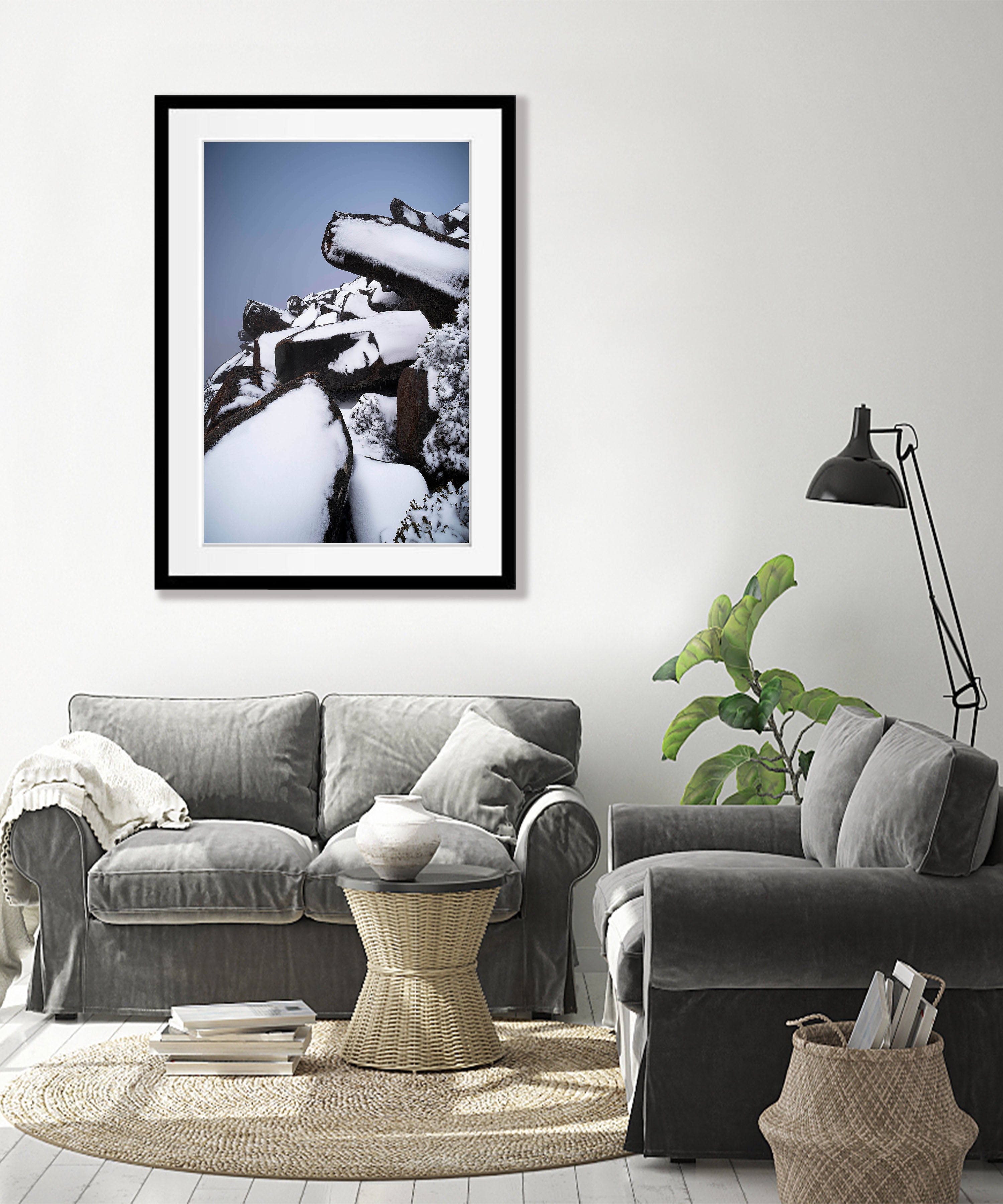 Dolomite Pillars in snow, Mount Wellington, Tasmania