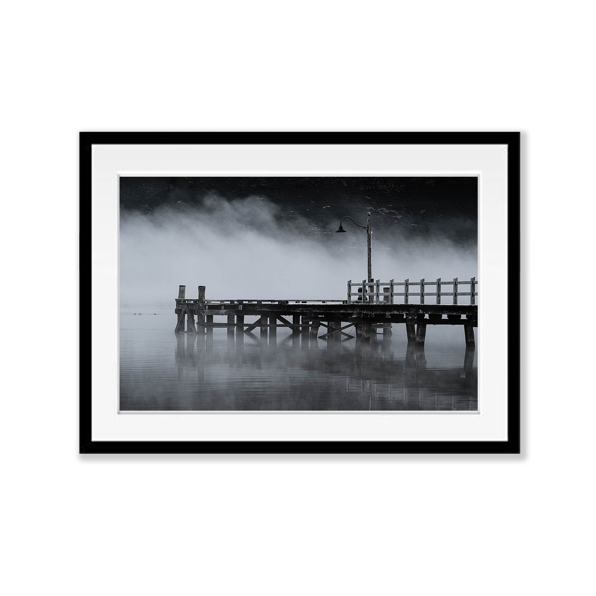 Glenorchy Jetty surrounded by mist, New Zealand