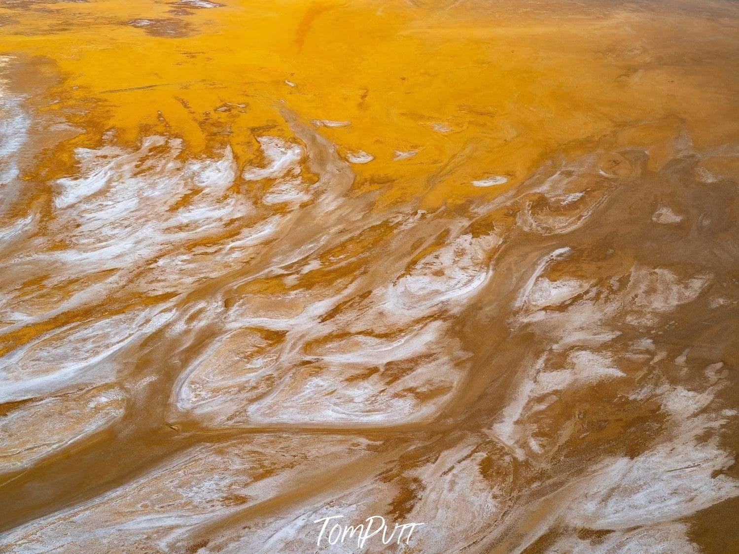 Golden lake with a white color random texture, Golden Lake