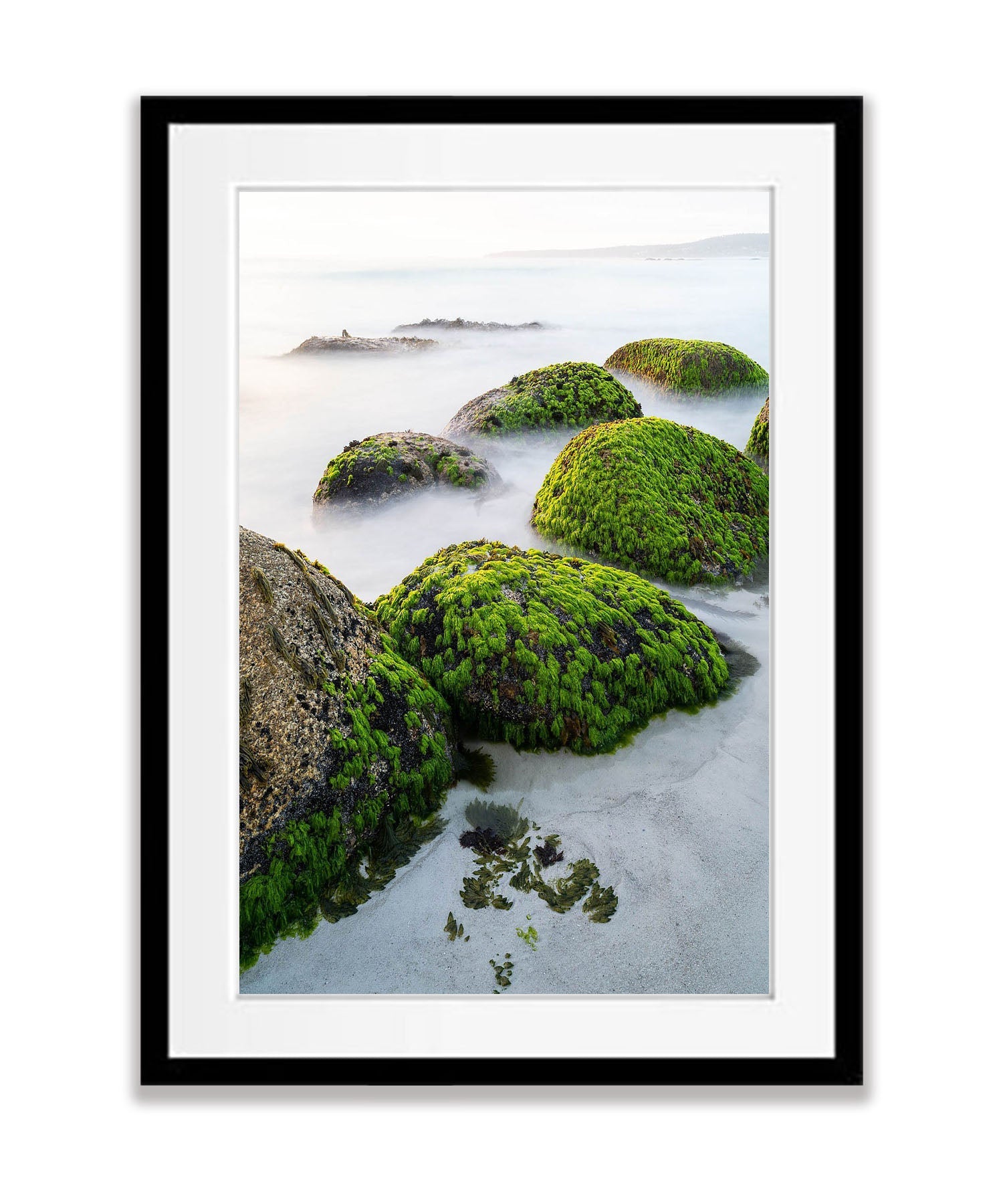 Green Moss-Covered Rocks, Bay of Fires