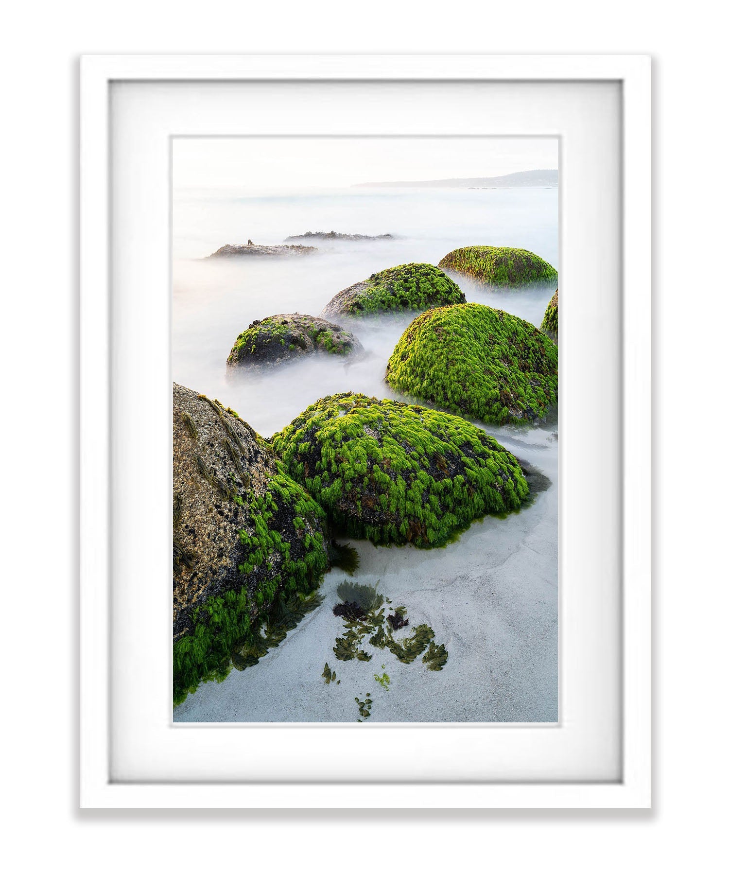 Green Moss-Covered Rocks, Bay of Fires