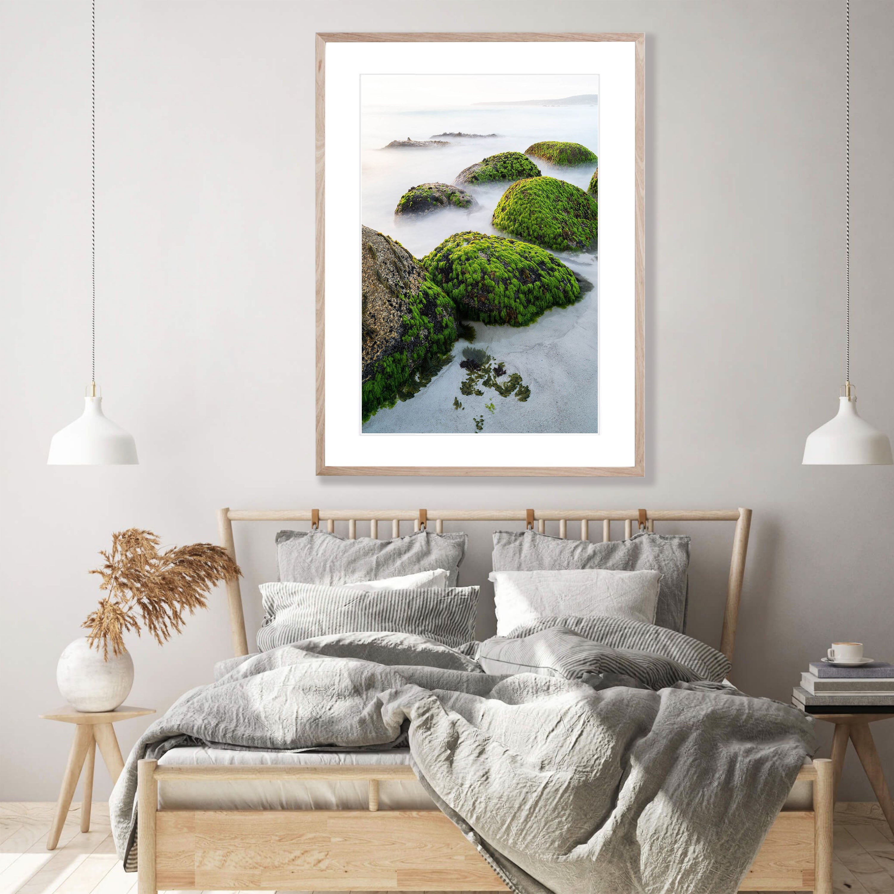 Green Moss-Covered Rocks, Bay of Fires