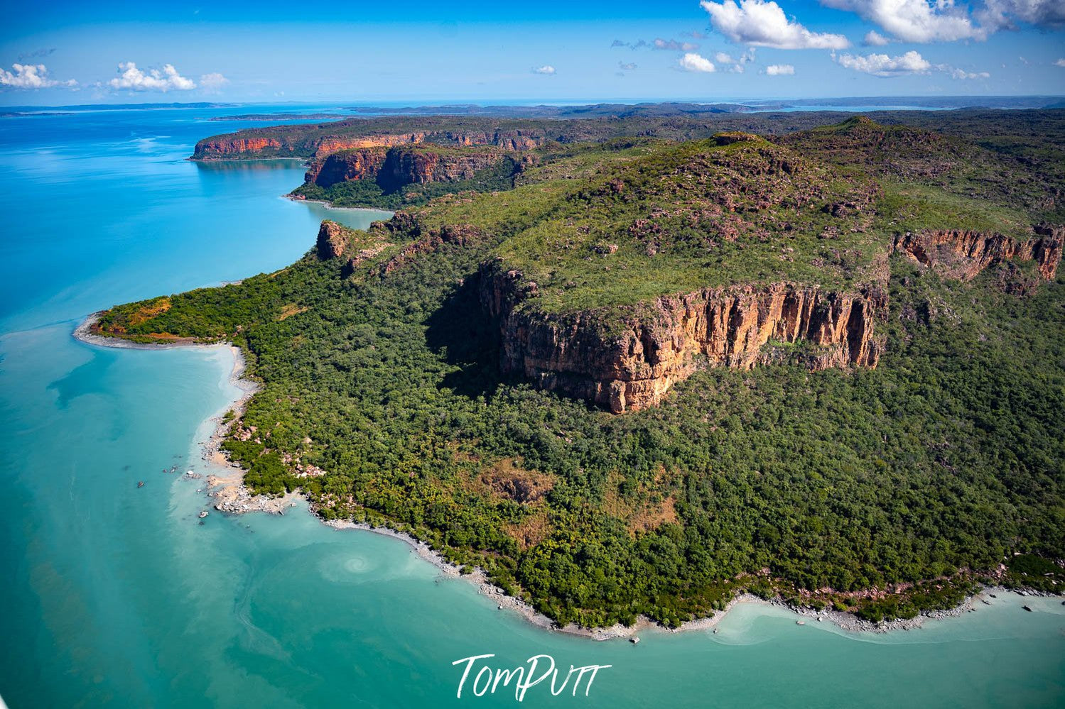 A large island covered fully with greenery, Hunter River Headland, The Kimberley