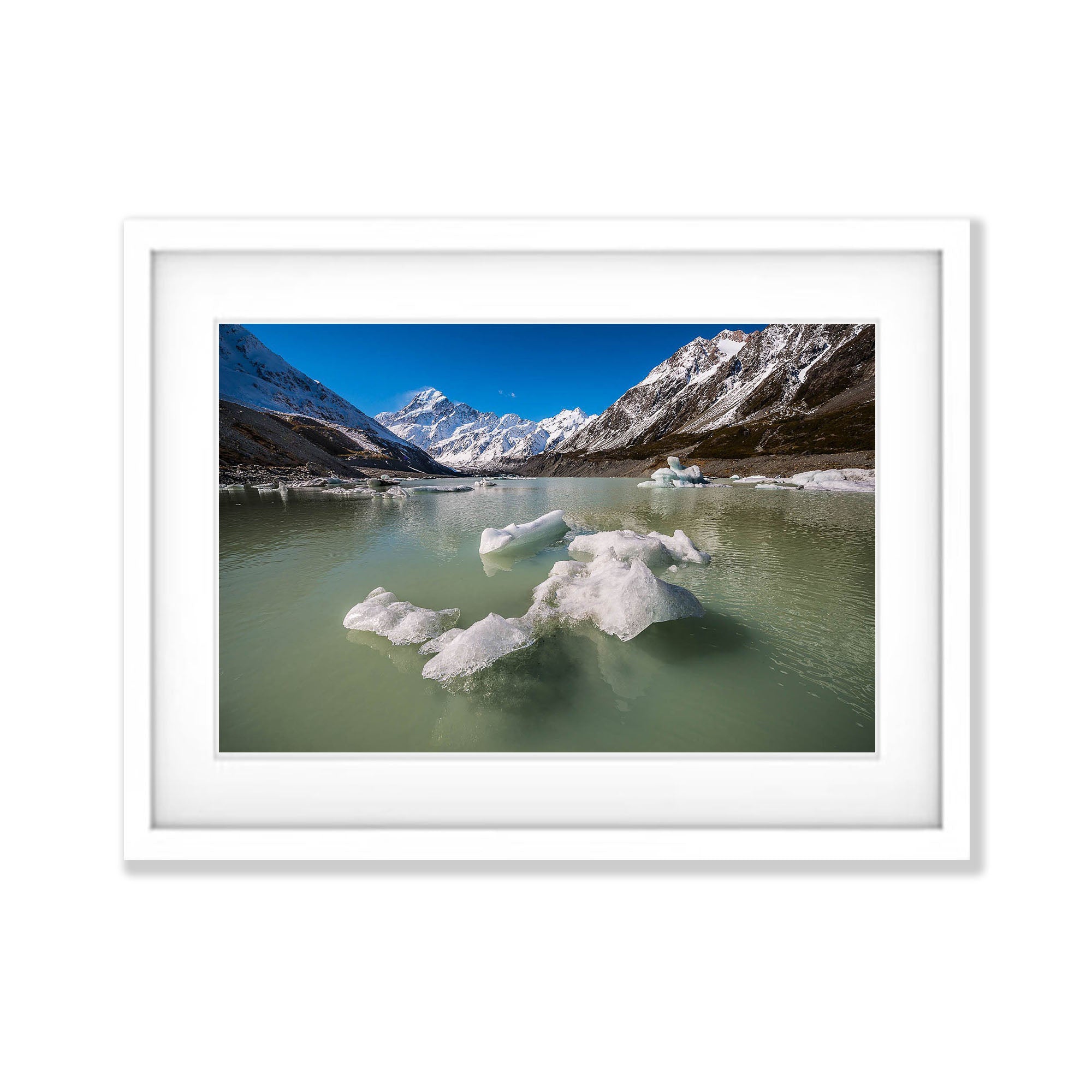 Icebergs, Hooker Lake, Mount Cook, New Zealand