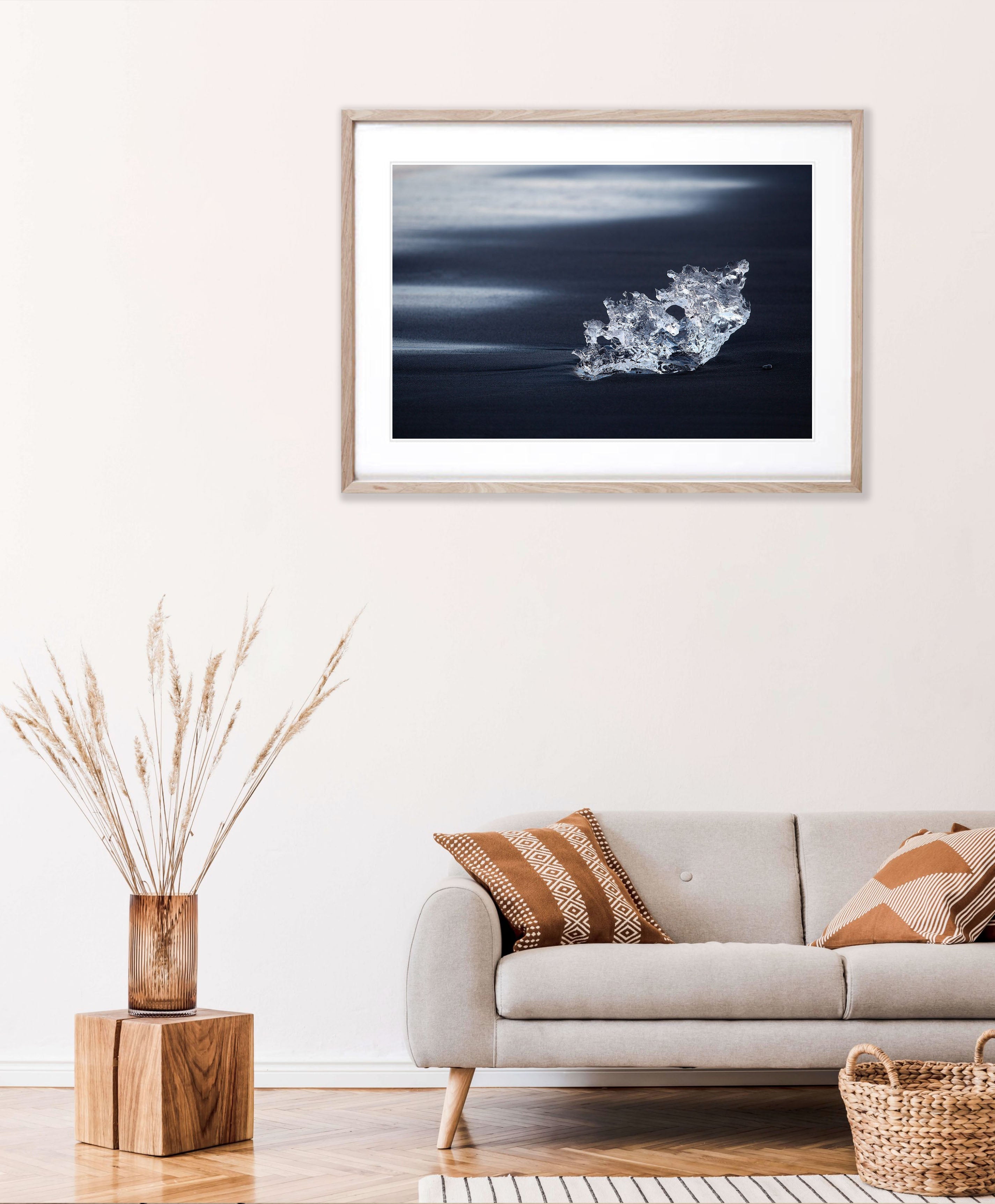 Lone Iceberg on black sand beach, Iceland