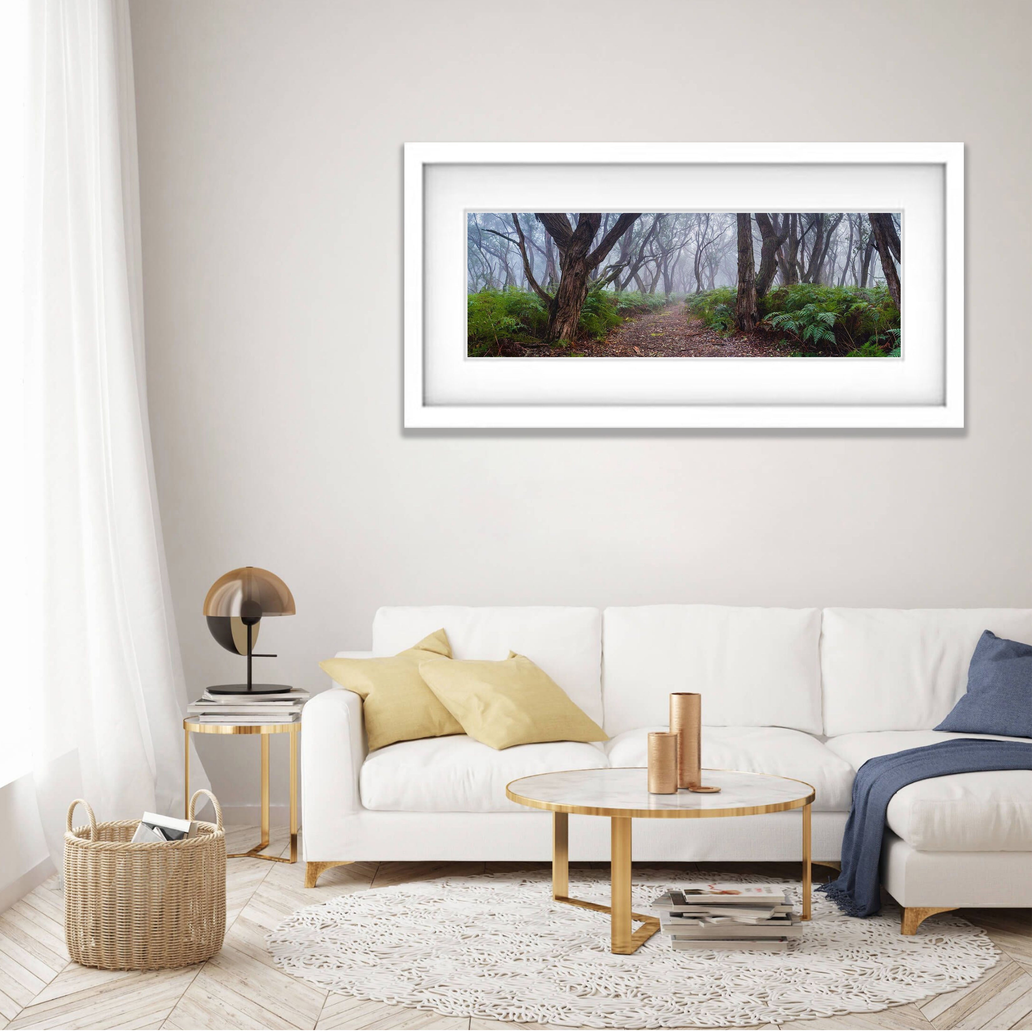 ARTWORK INSTOCK - Into the Forest, Mornington Peninsula 200 x 66cms Canvas Raw Oak Framed Print