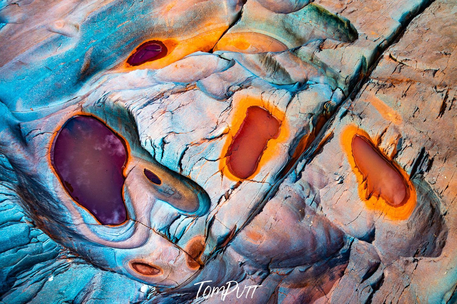 Artwork of big colorful jewels on a beach-like surface, Jewels - Karijini, The Pilbara