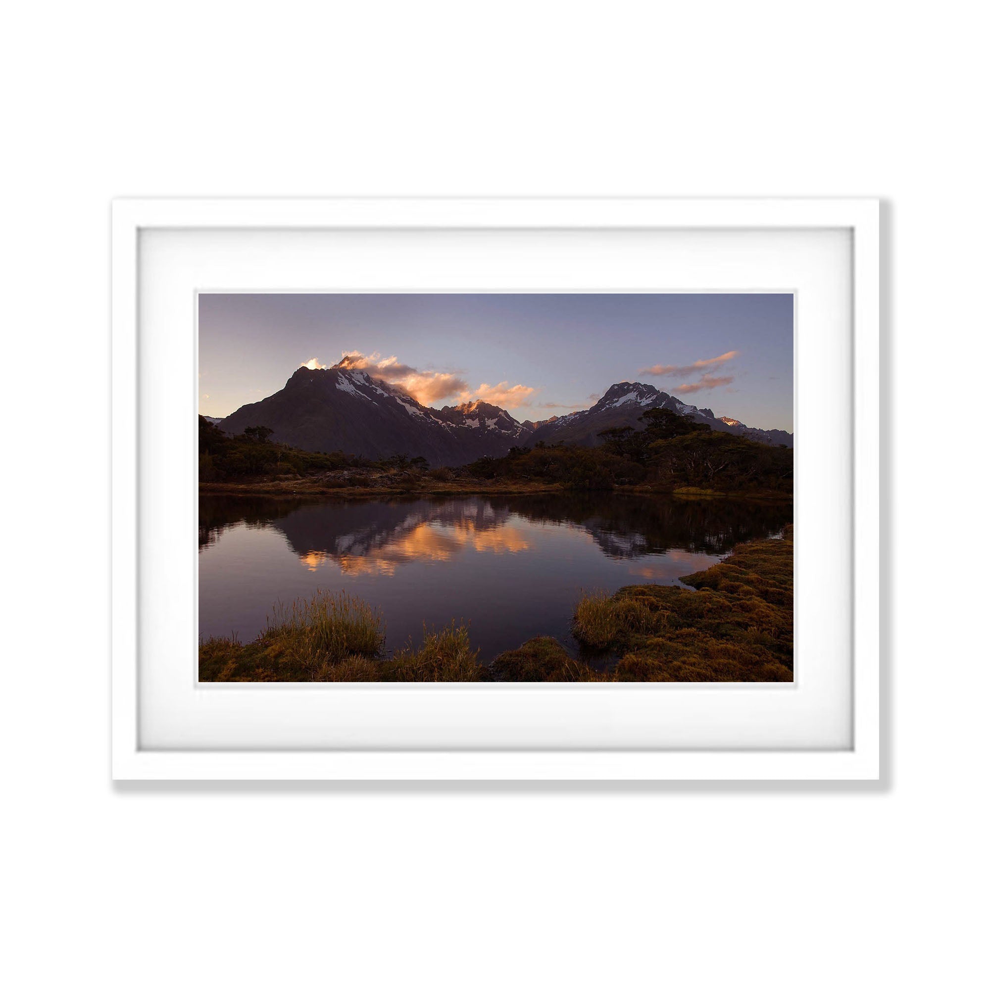 Key Summit reflection at sunset, Routeburn Track - New Zealand