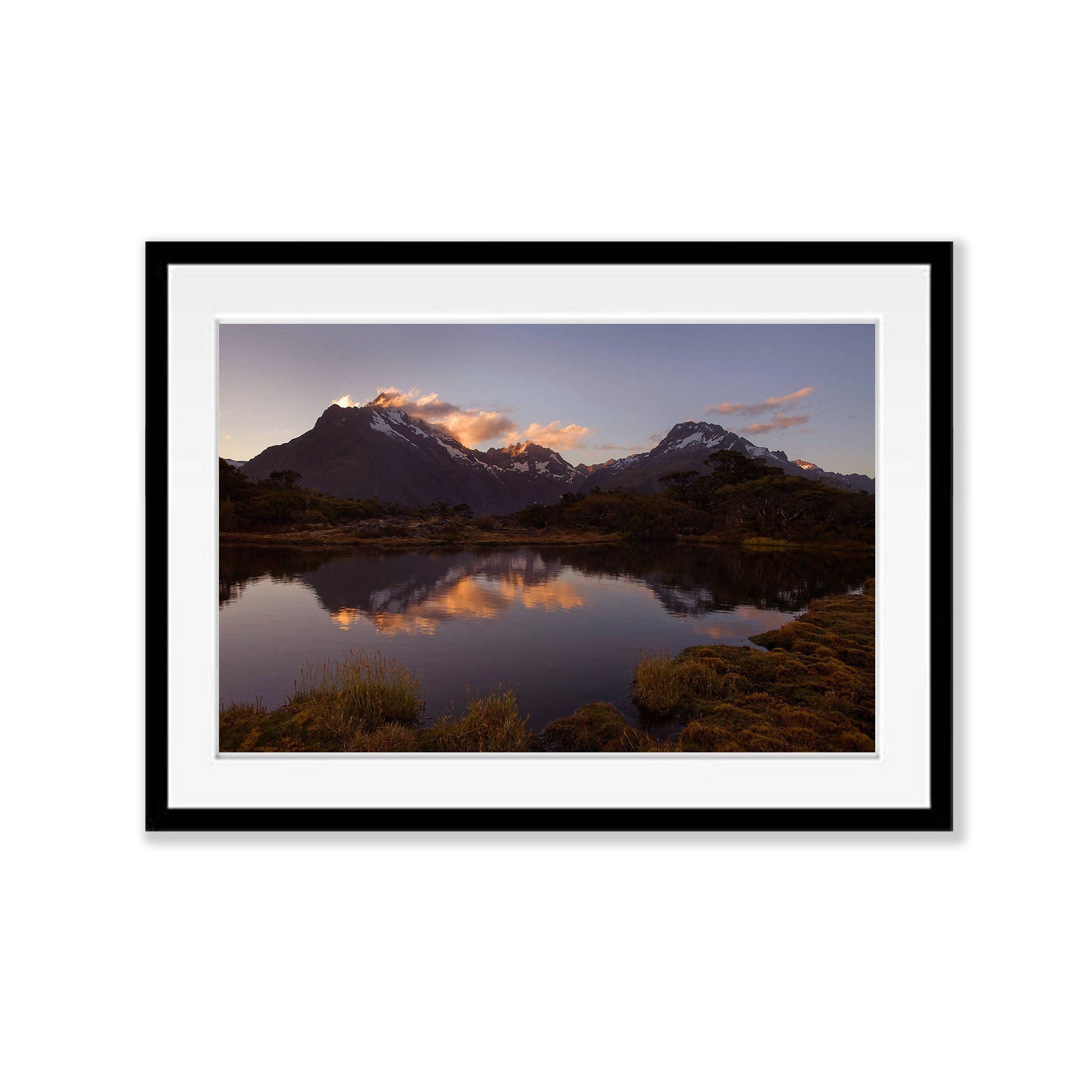 Key Summit reflection at sunset, Routeburn Track - New Zealand