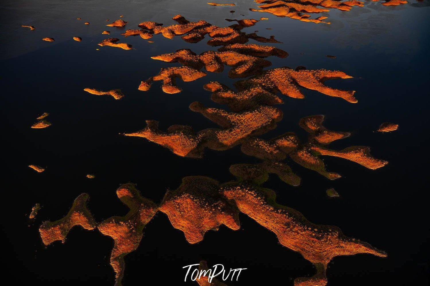 Many giant mounds of sand in the ocean, Lake Argyle #11 - The Kimberley