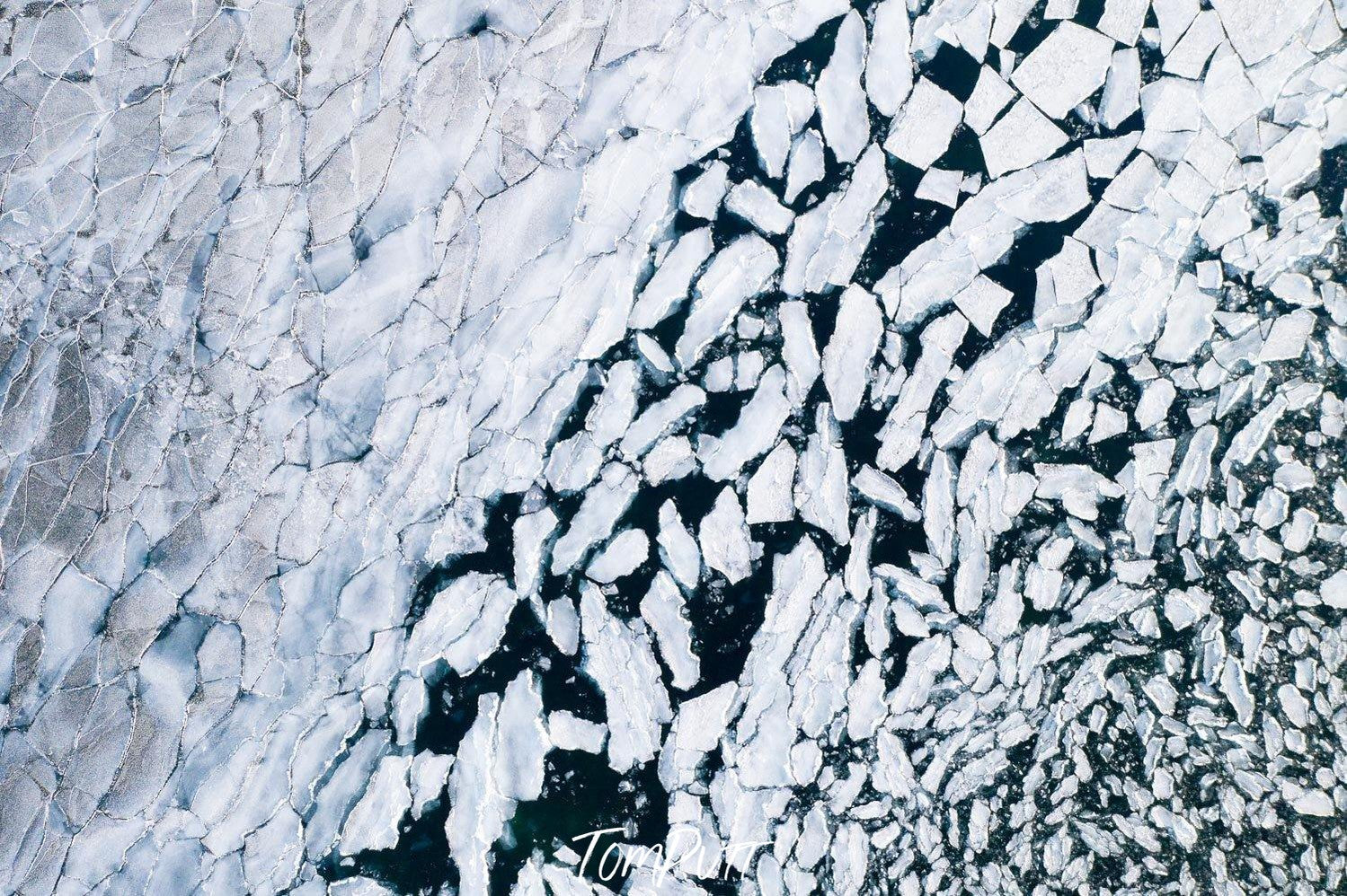 Cracked snow-covered land, Lake Baikal #1