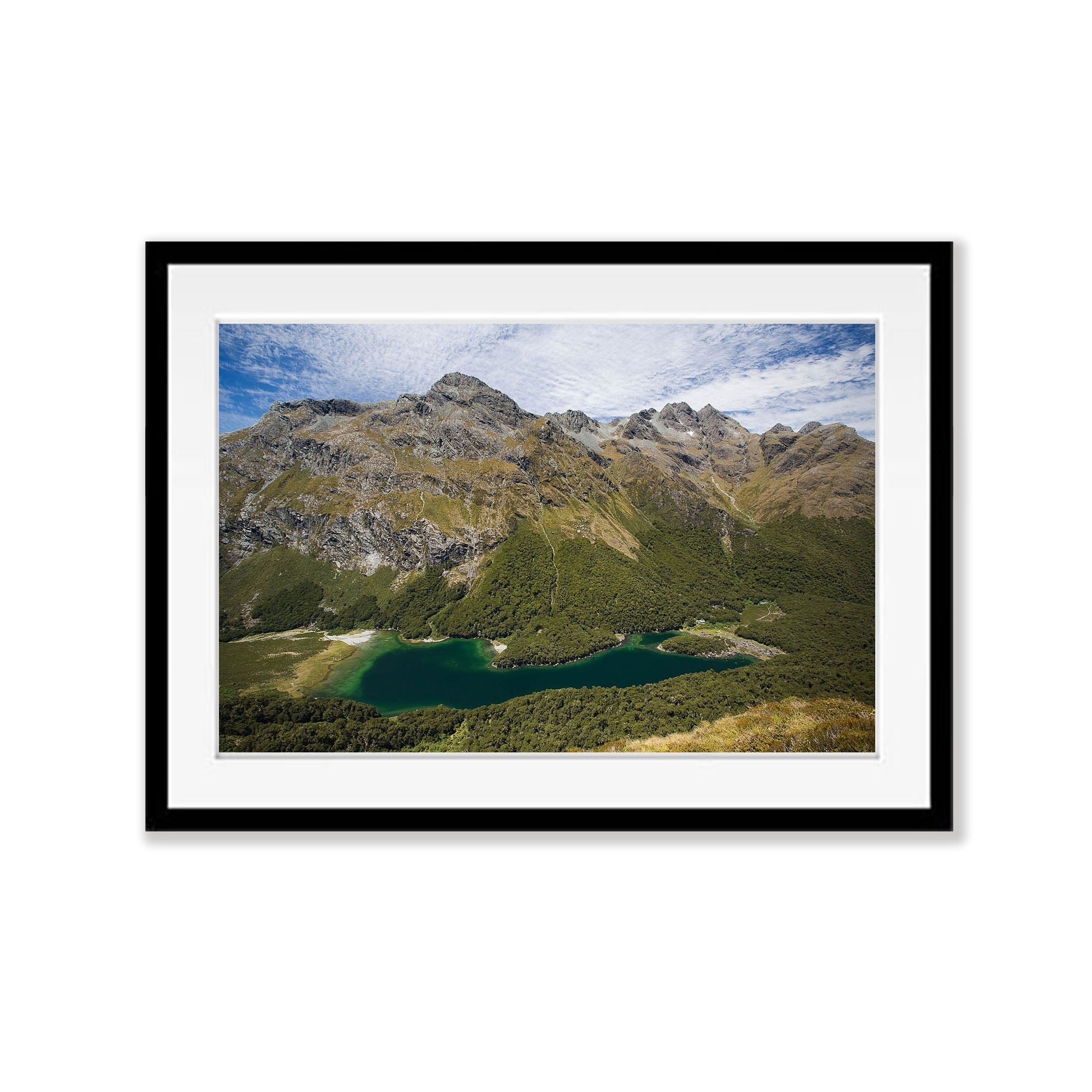 Lake MacKenzie from high above the Routeburn Track - New Zealand