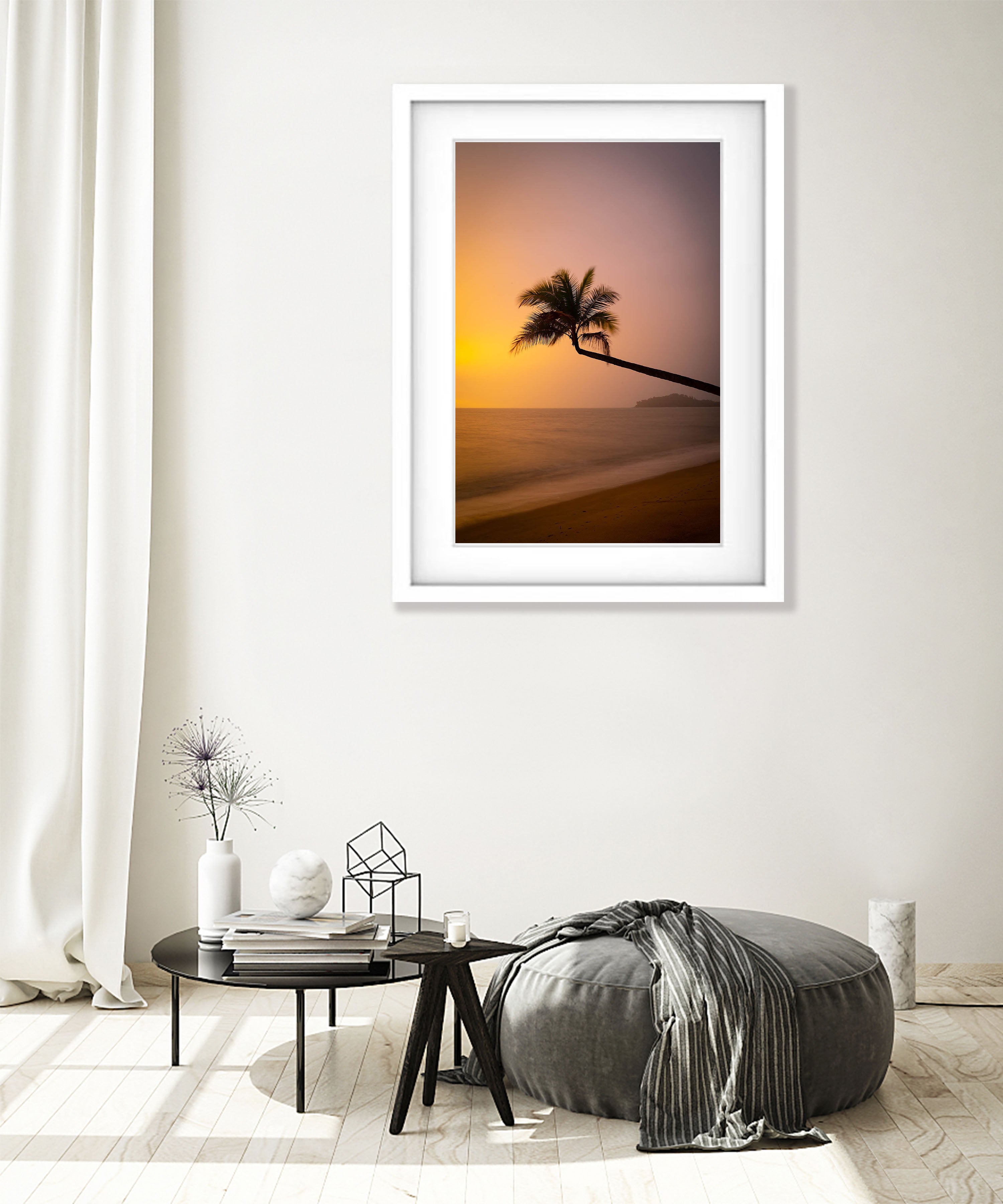 Lone Palm tree over the beach, Palm Cove, Far North Queensland