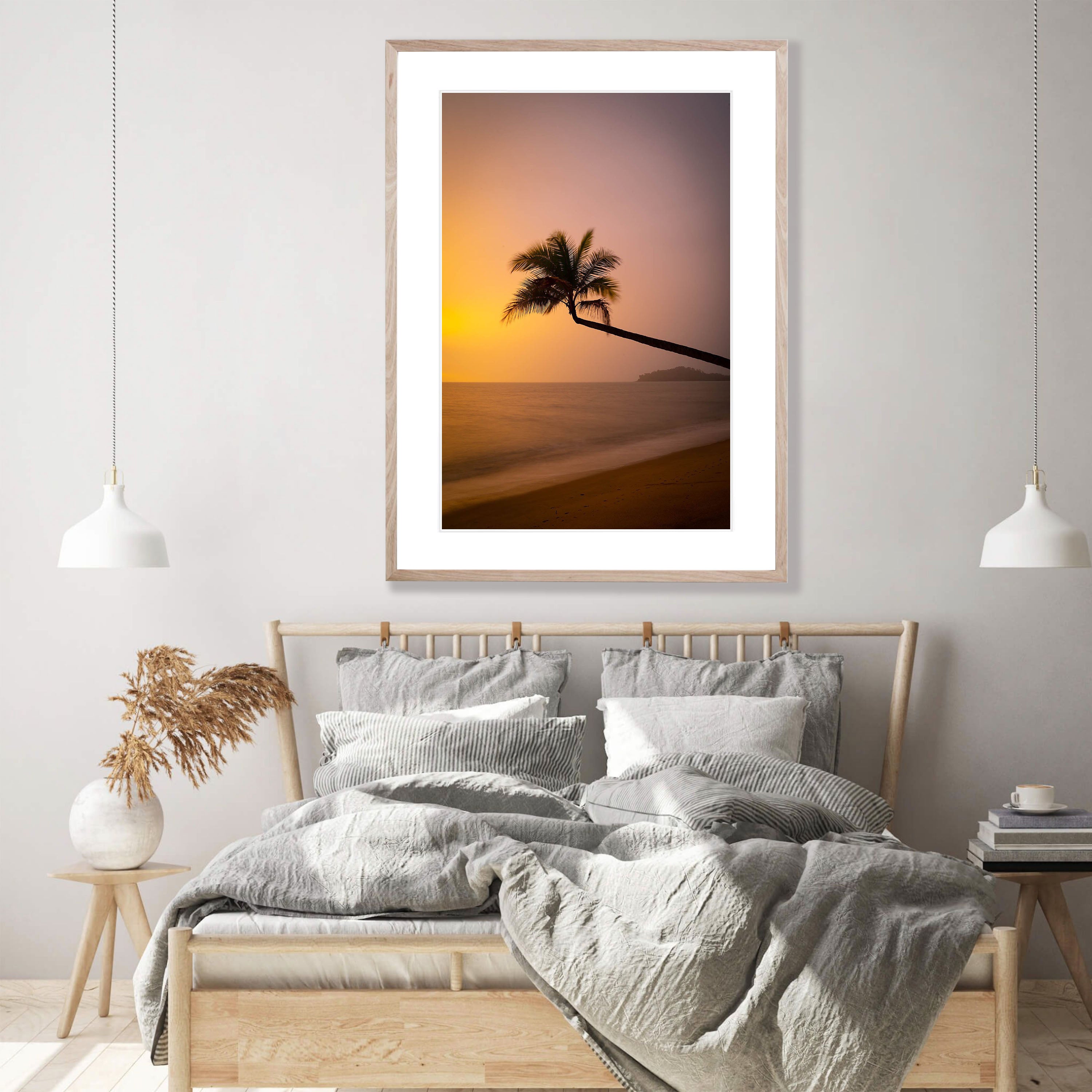 Lone Palm tree over the beach, Palm Cove, Far North Queensland