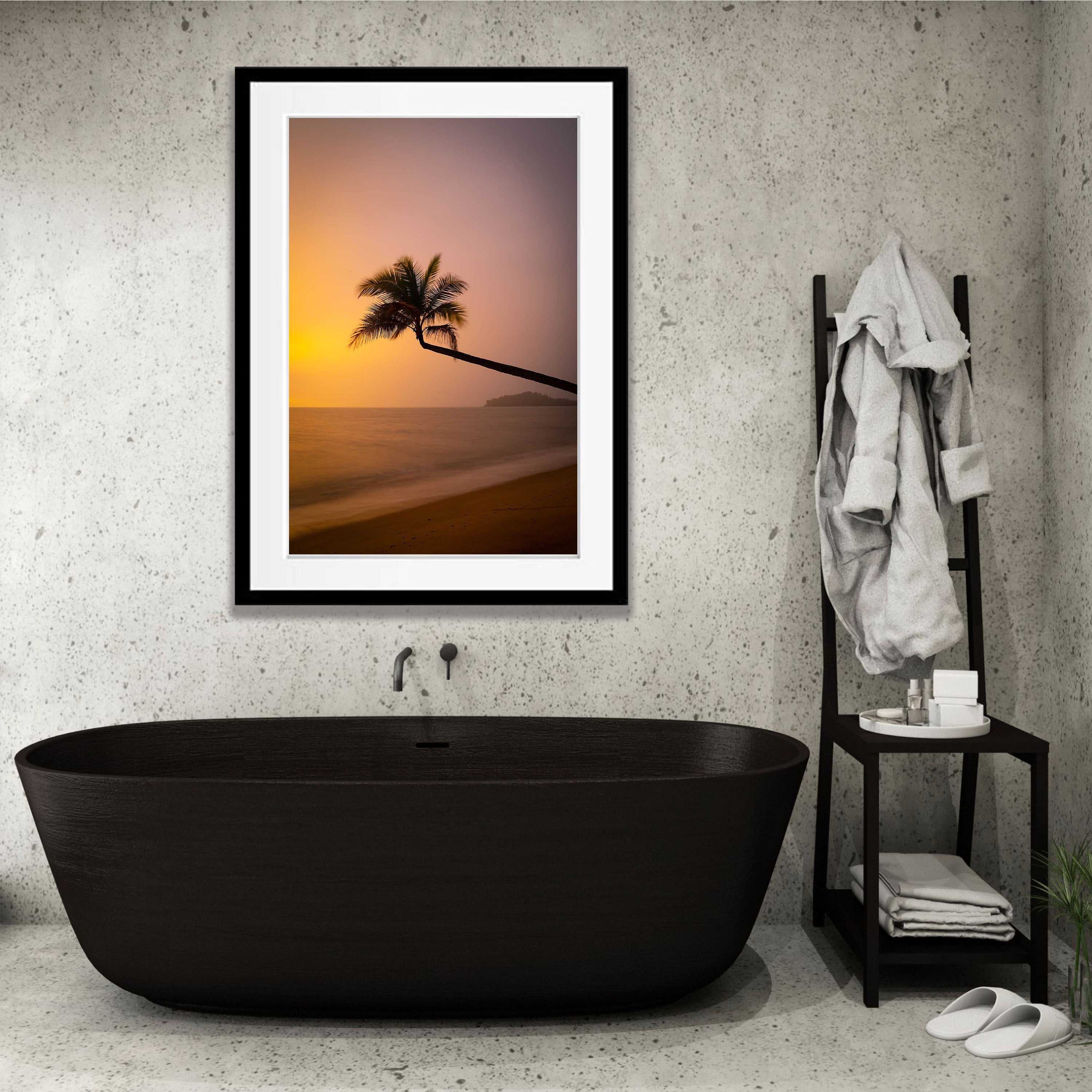 Lone Palm tree over the beach, Palm Cove, Far North Queensland