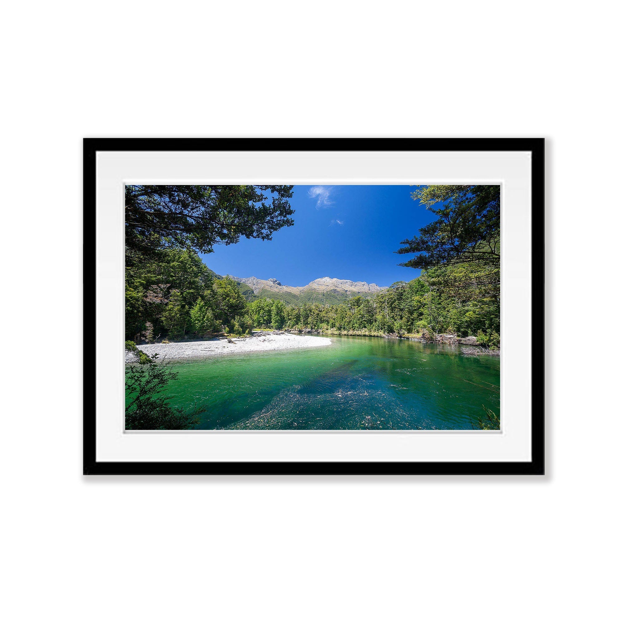 Looking across the Clinton River to Dore Pass crossing the Earl Mountains, Milford Track - New Zealand