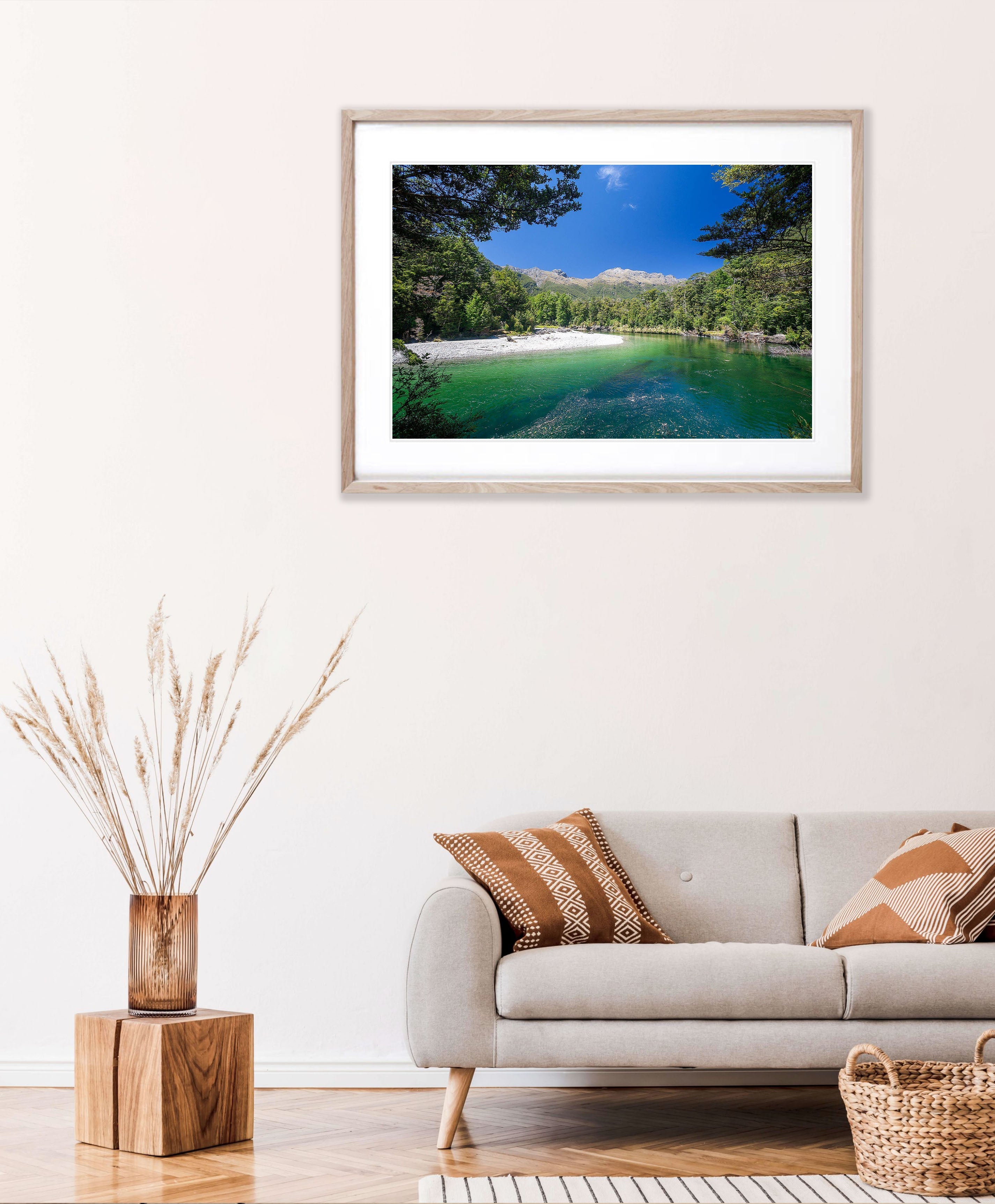 Looking across the Clinton River to Dore Pass crossing the Earl Mountains, Milford Track - New Zealand