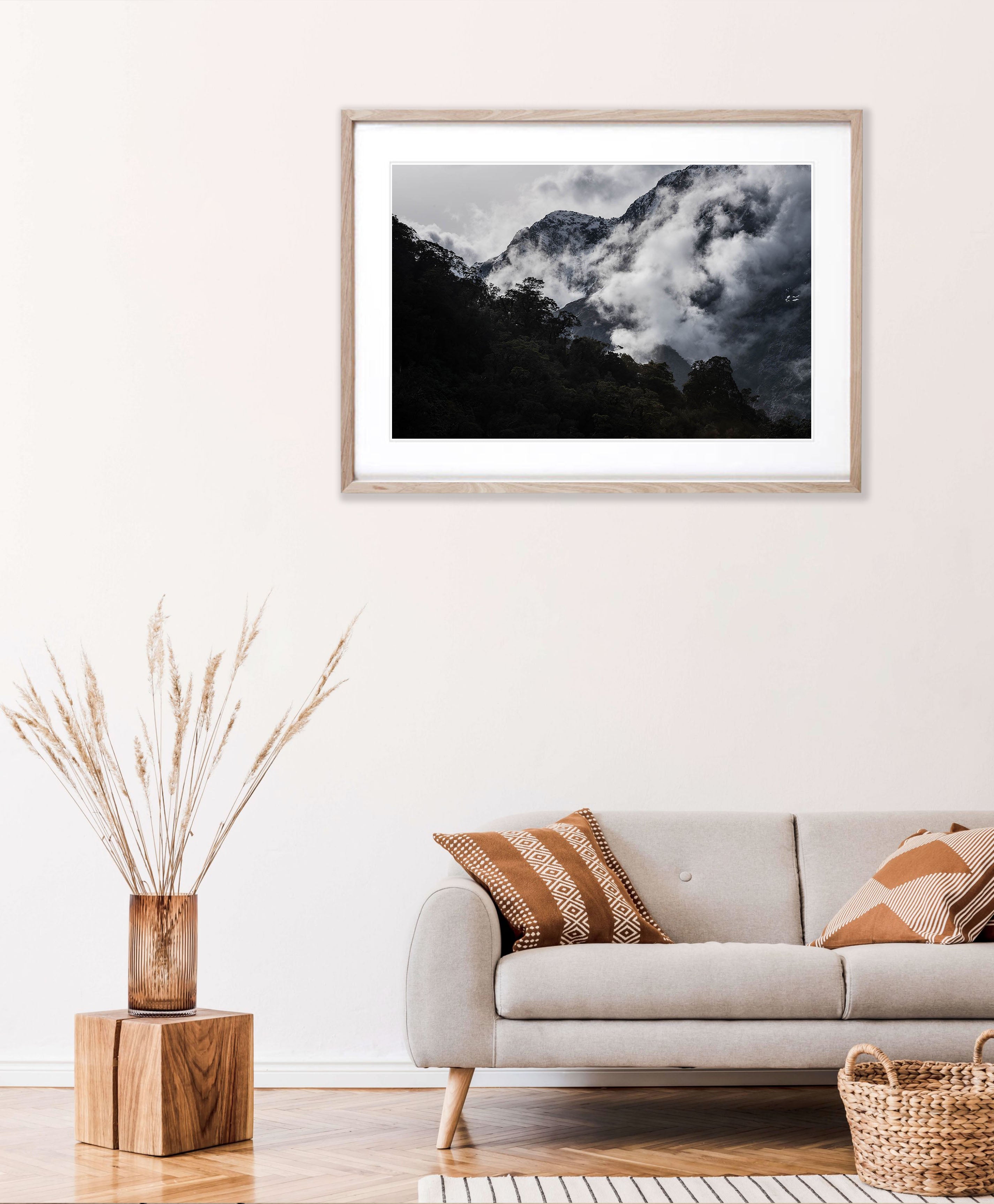 Low Clouds amongst the mountains, Hollyford Valley, South Island, New Zealand