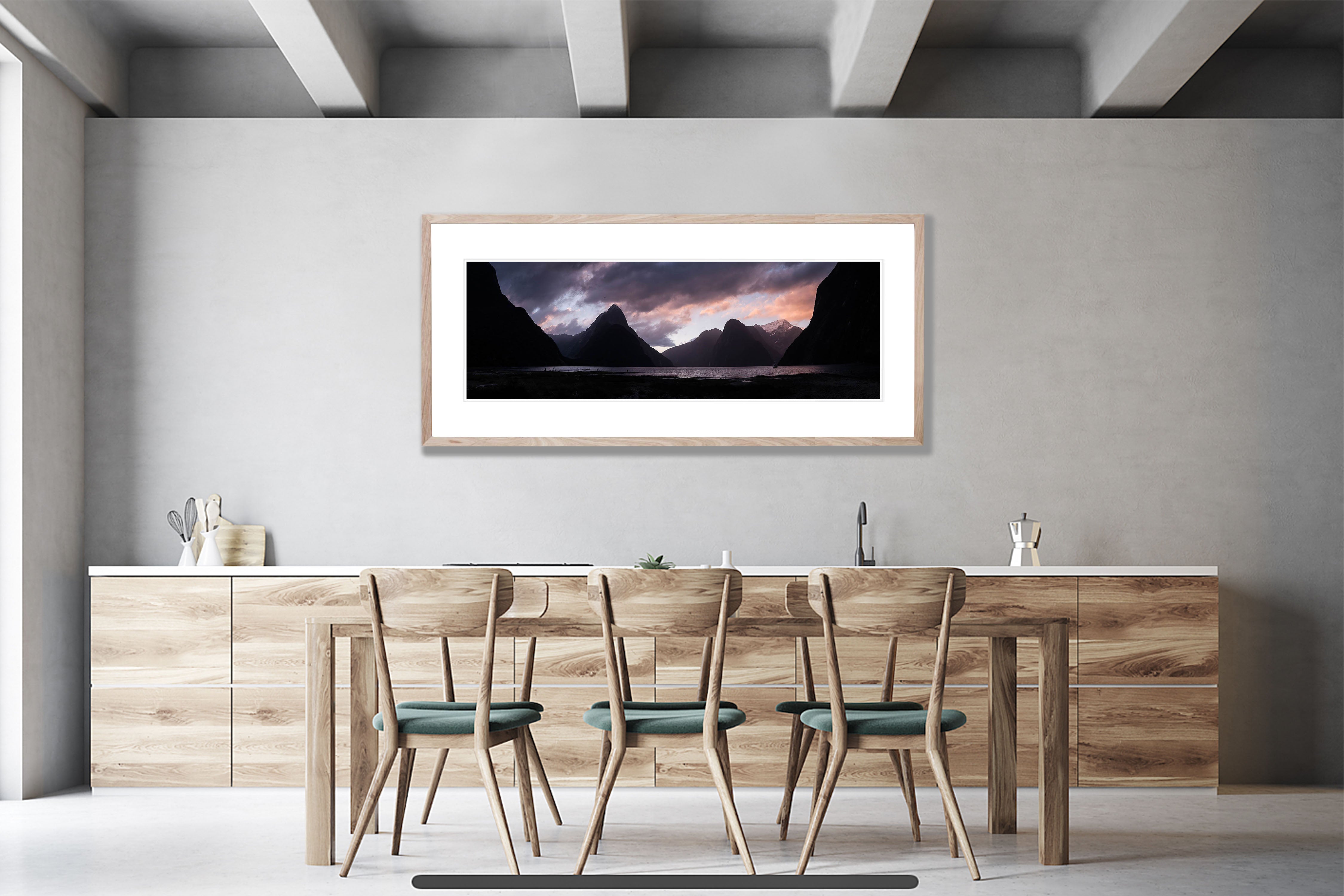 Milford Sound sunset panorama, Fiordland, New Zealand