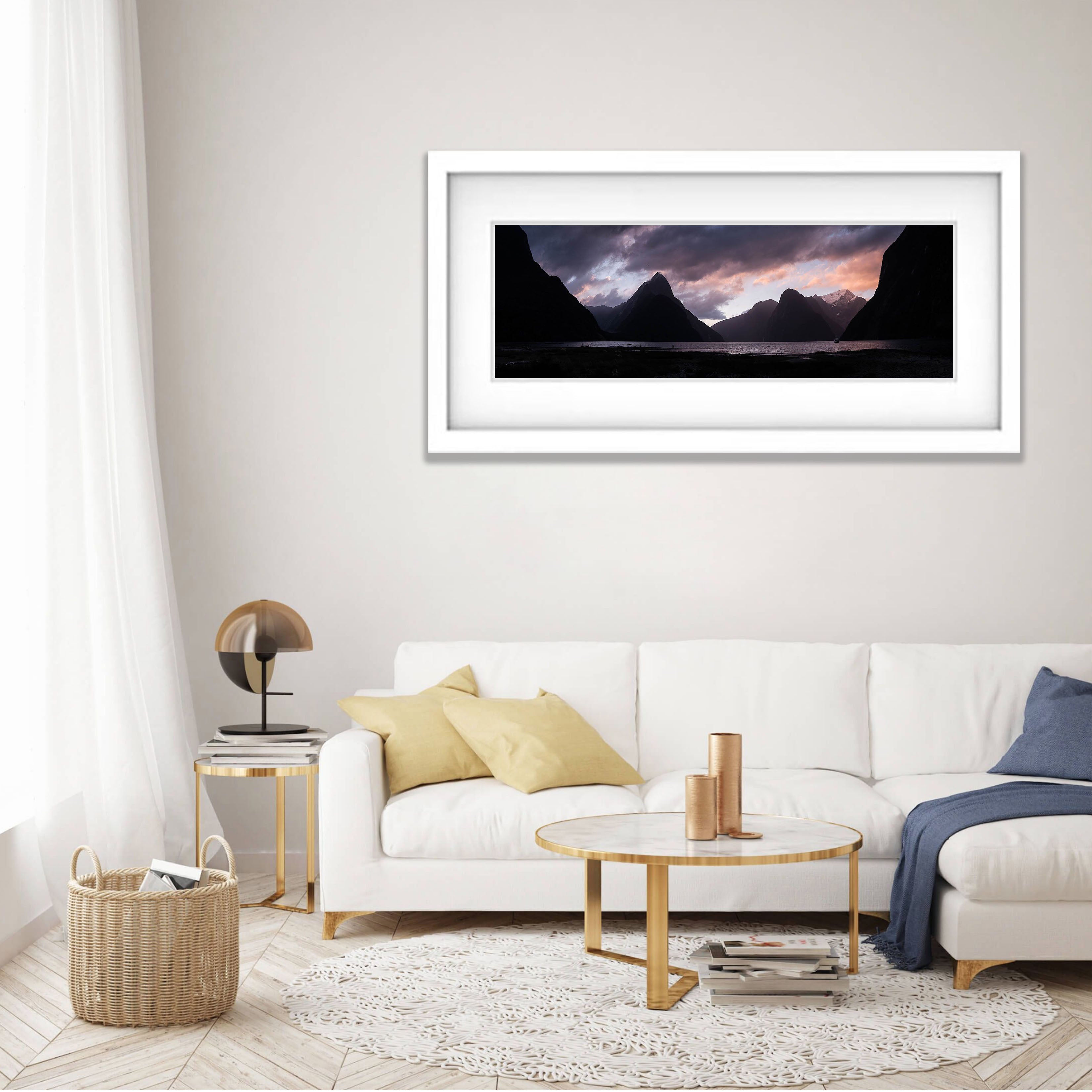 Milford Sound sunset panorama, Fiordland, New Zealand