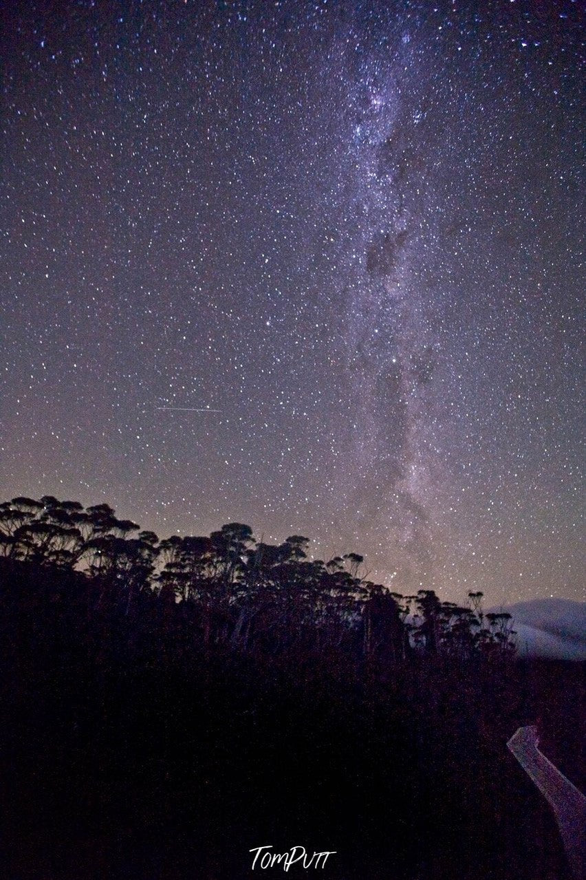 A night view of a line of milky stars in the sky, Cradle Mountain #9, Tasmania