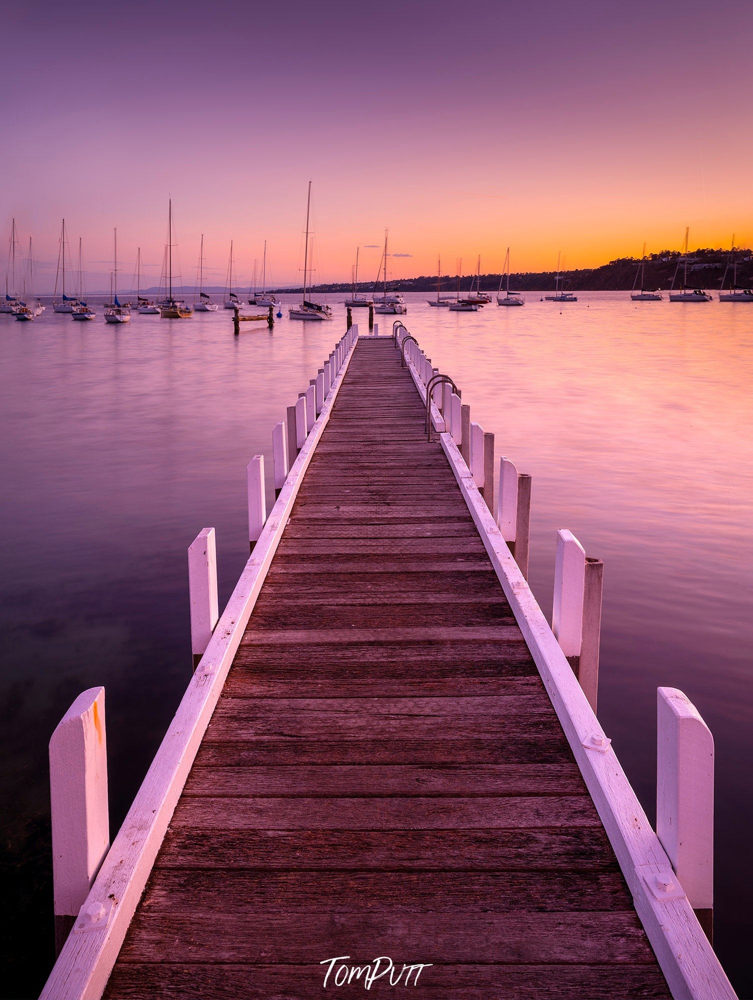 ARTWORK INSTOCK - Scarlet Sunrise, Mornington 150 x 100cms Canvas Raw Oak Frame