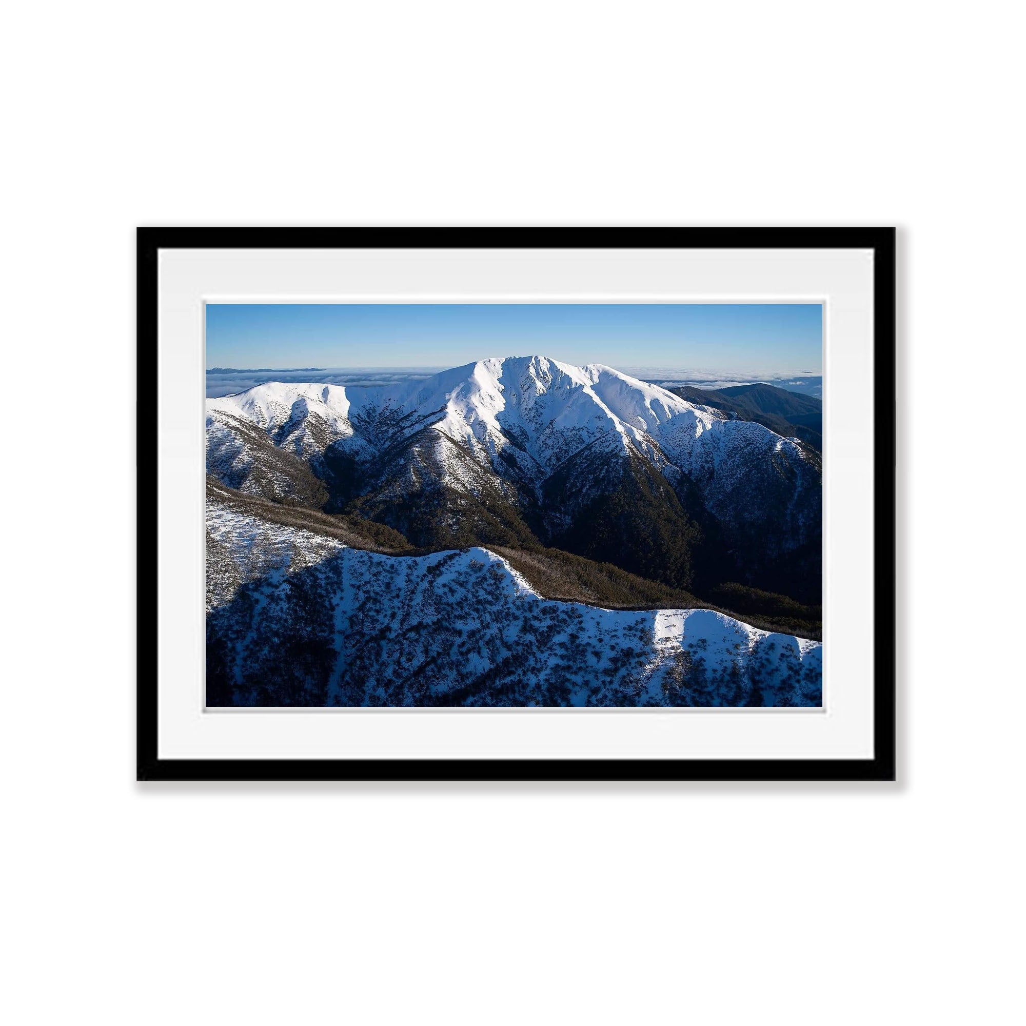 Mount Feathertop standing tall (aerial), Victorian High Country