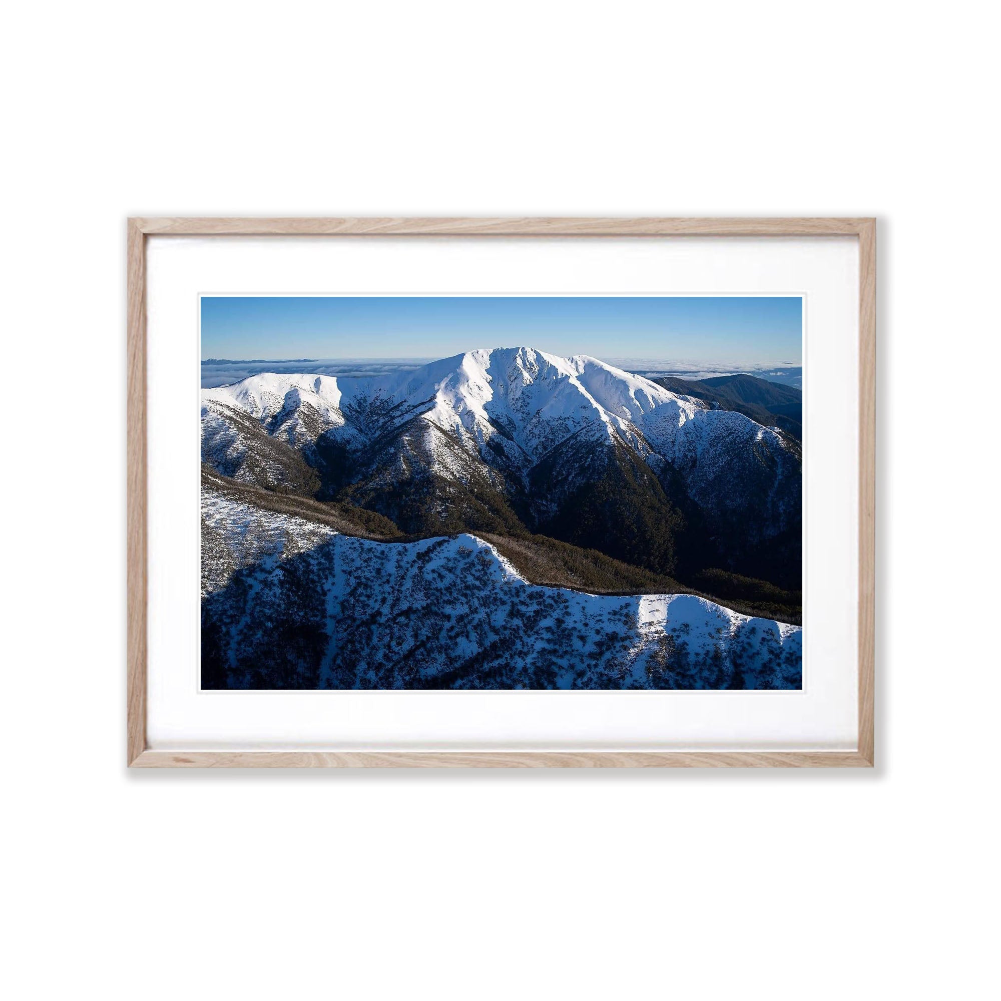 Mount Feathertop standing tall (aerial), Victorian High Country