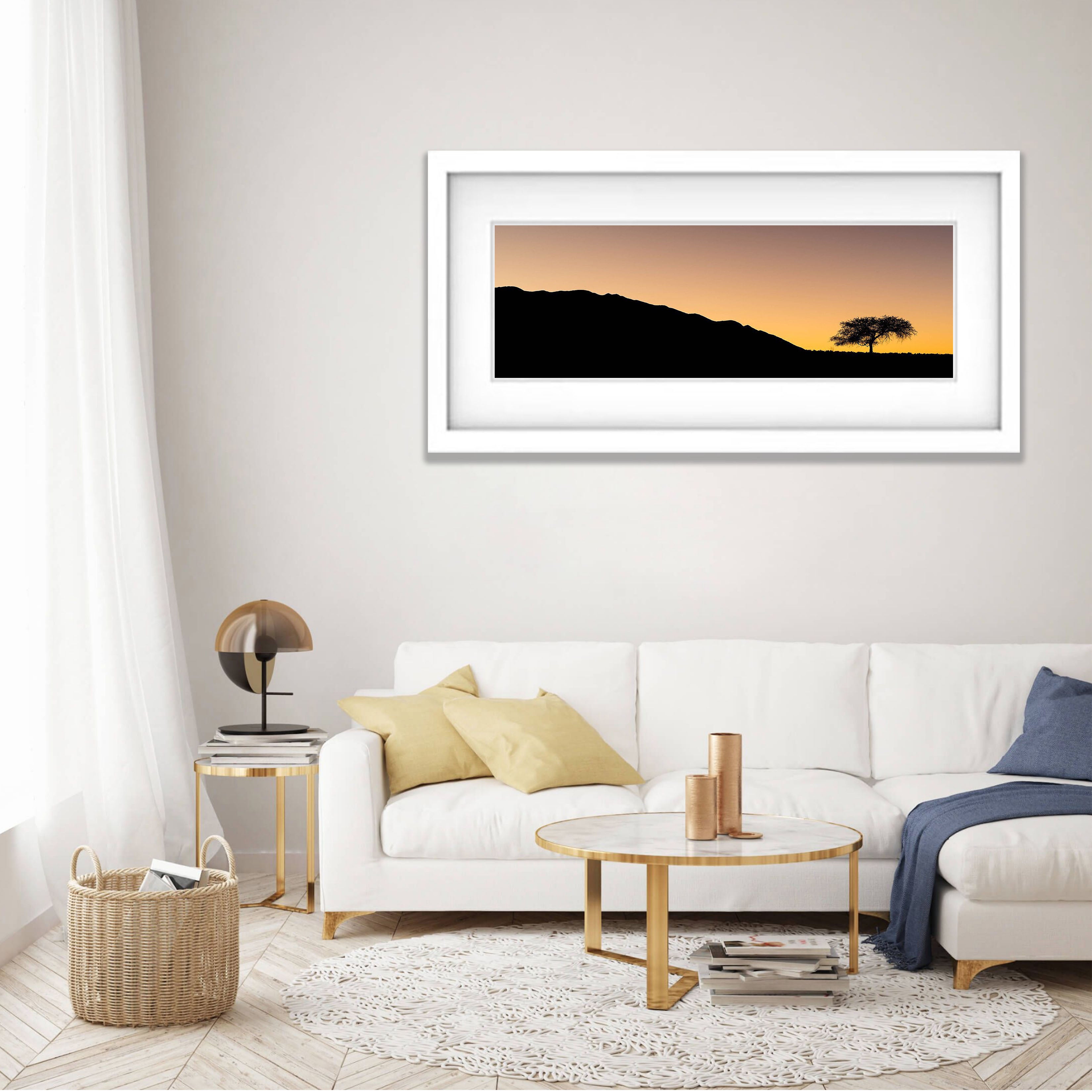 Sunset with camel thorn tree, Namibia, Africa