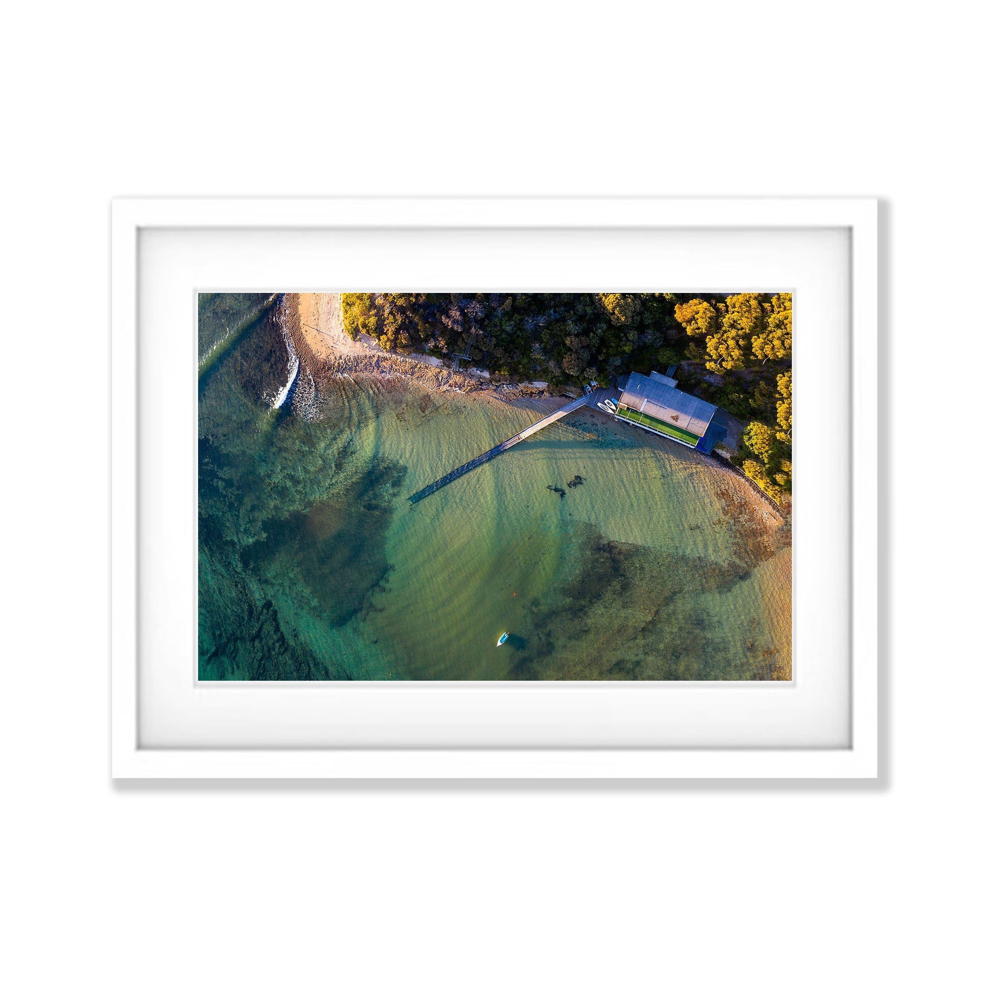 Point Leo Yacht Club from above, Mornington Peninsula, VIC