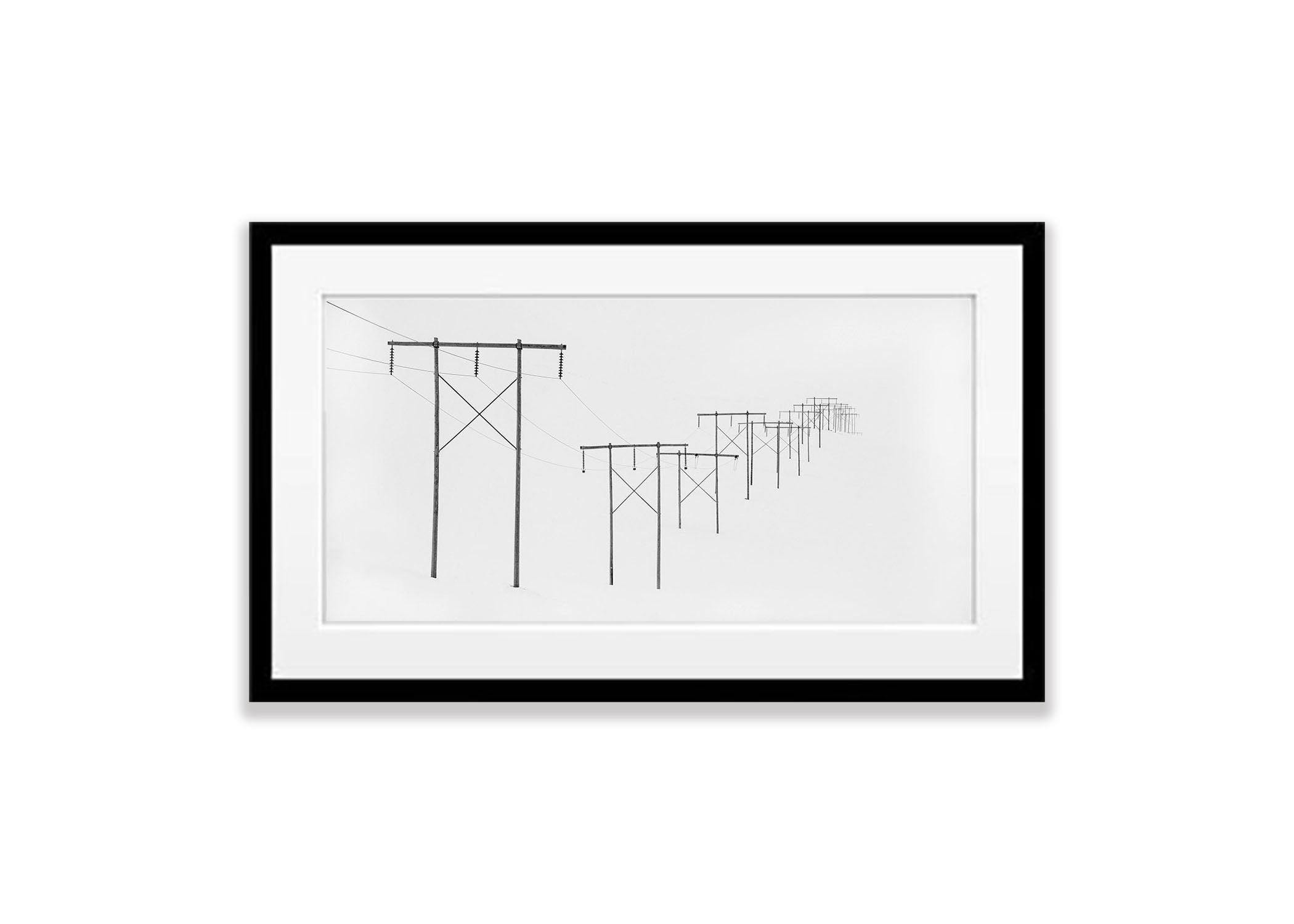 Power Poles in snow, Iceland