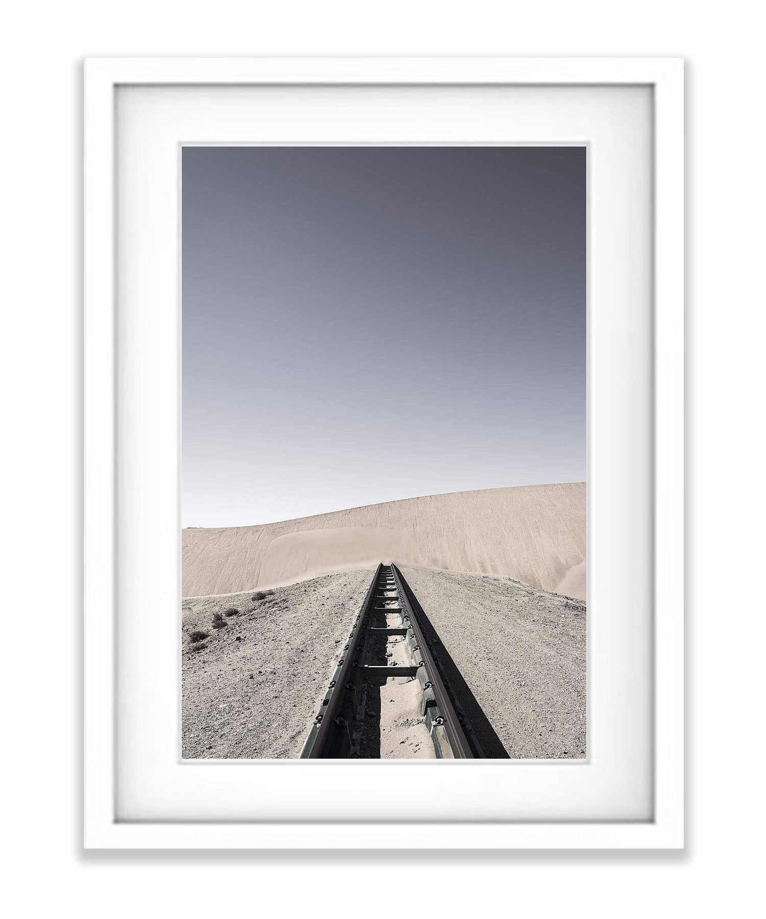 Railway Line disappearing into the dunes, Namibia