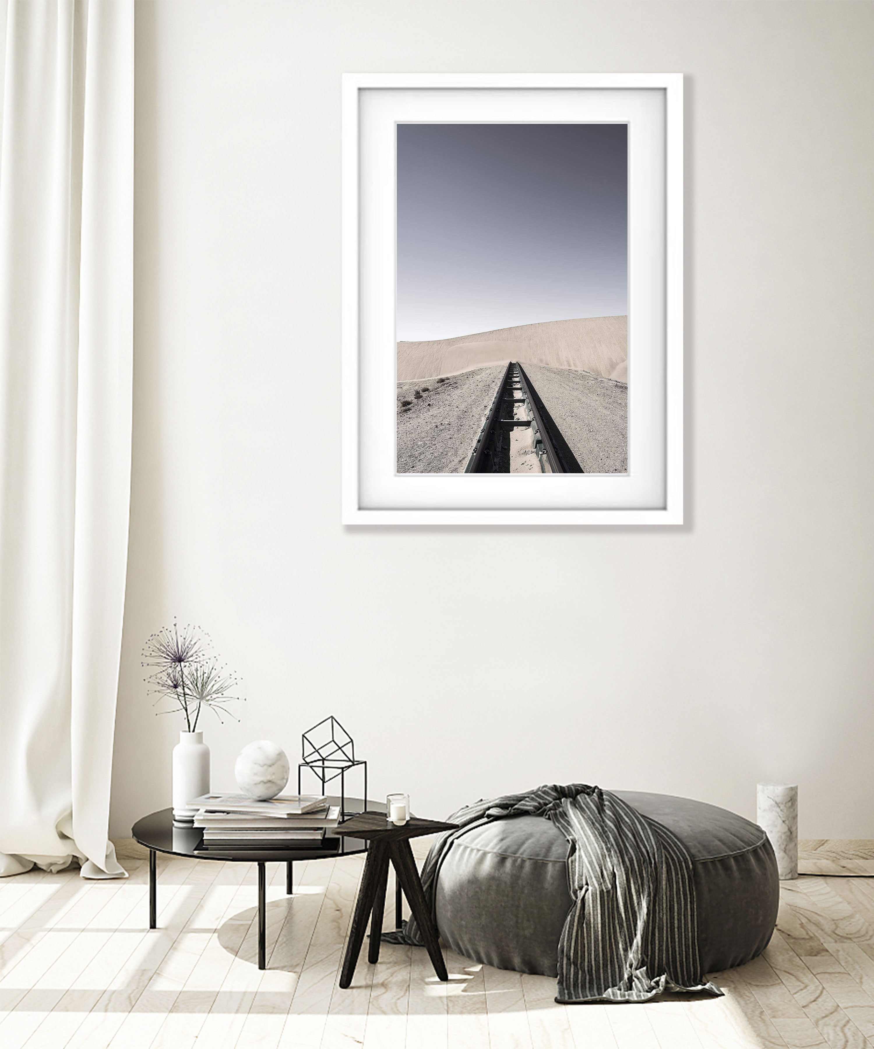 Railway Line disappearing into the dunes, Namibia