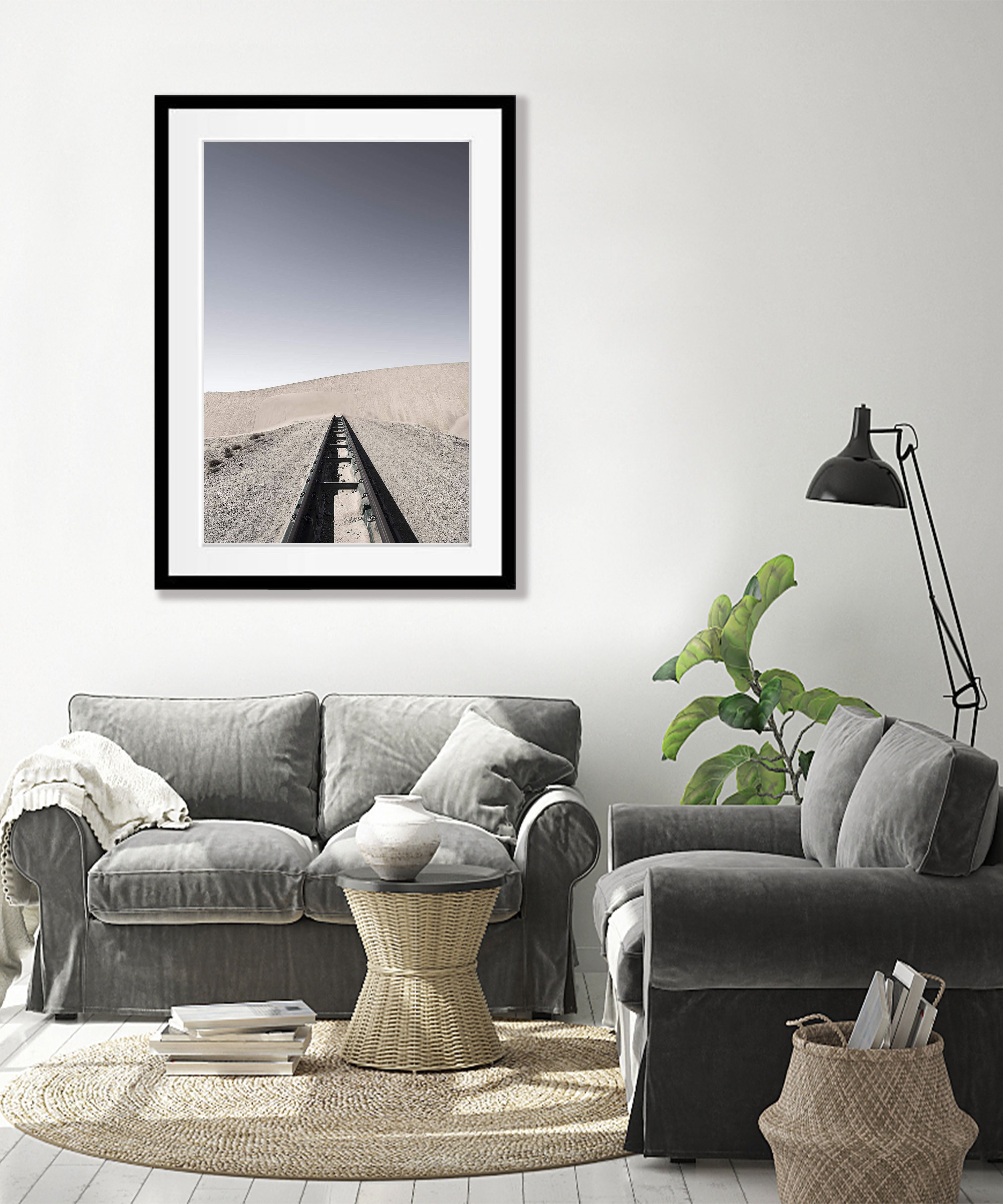 Railway Line disappearing into the dunes, Namibia