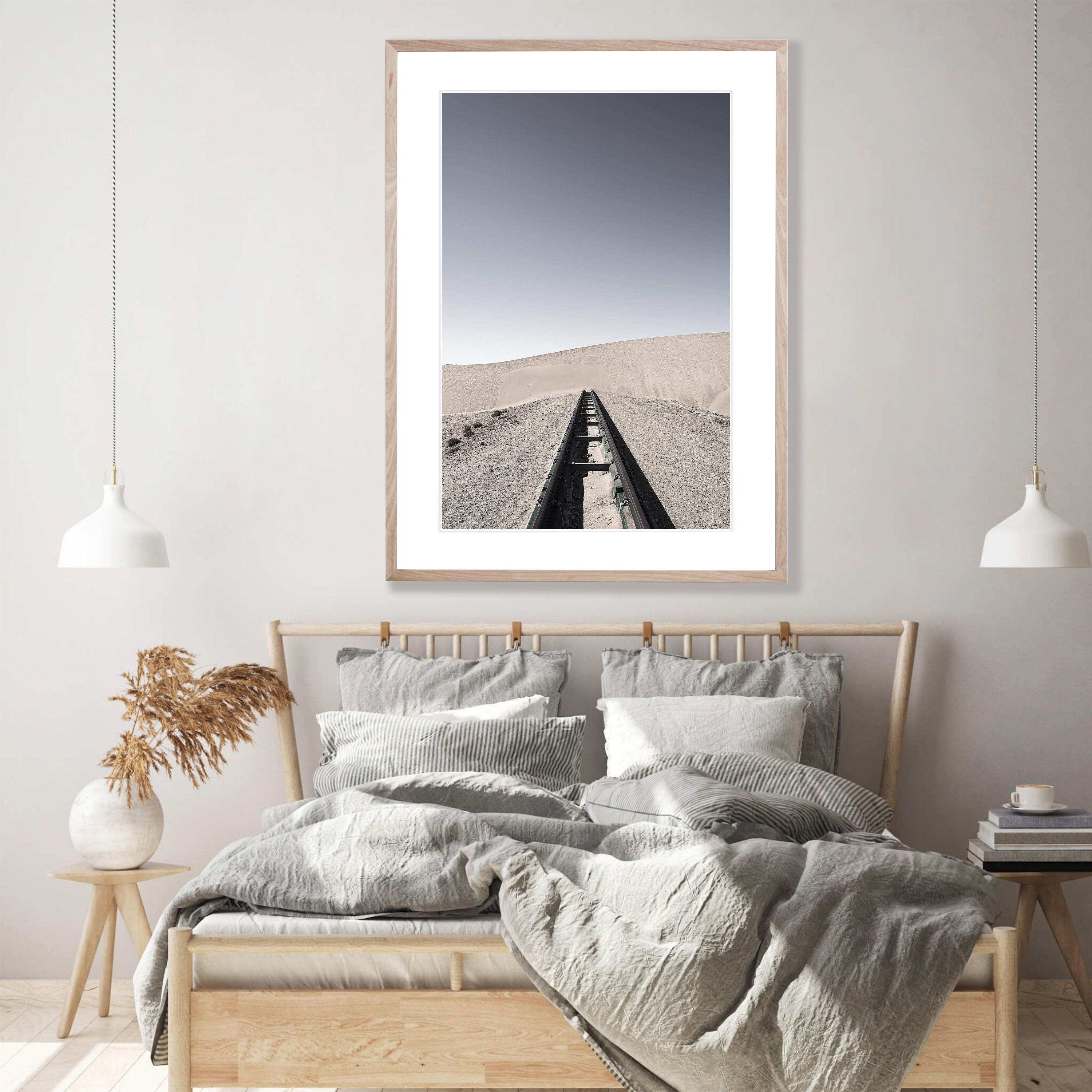 Railway Line disappearing into the dunes, Namibia