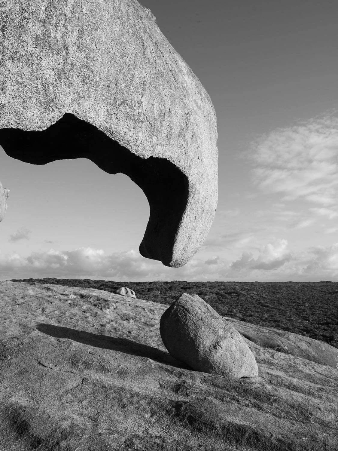A large edge of a rock floating in the air, Remarkable Rocks #7 - Kangaroo Island SA